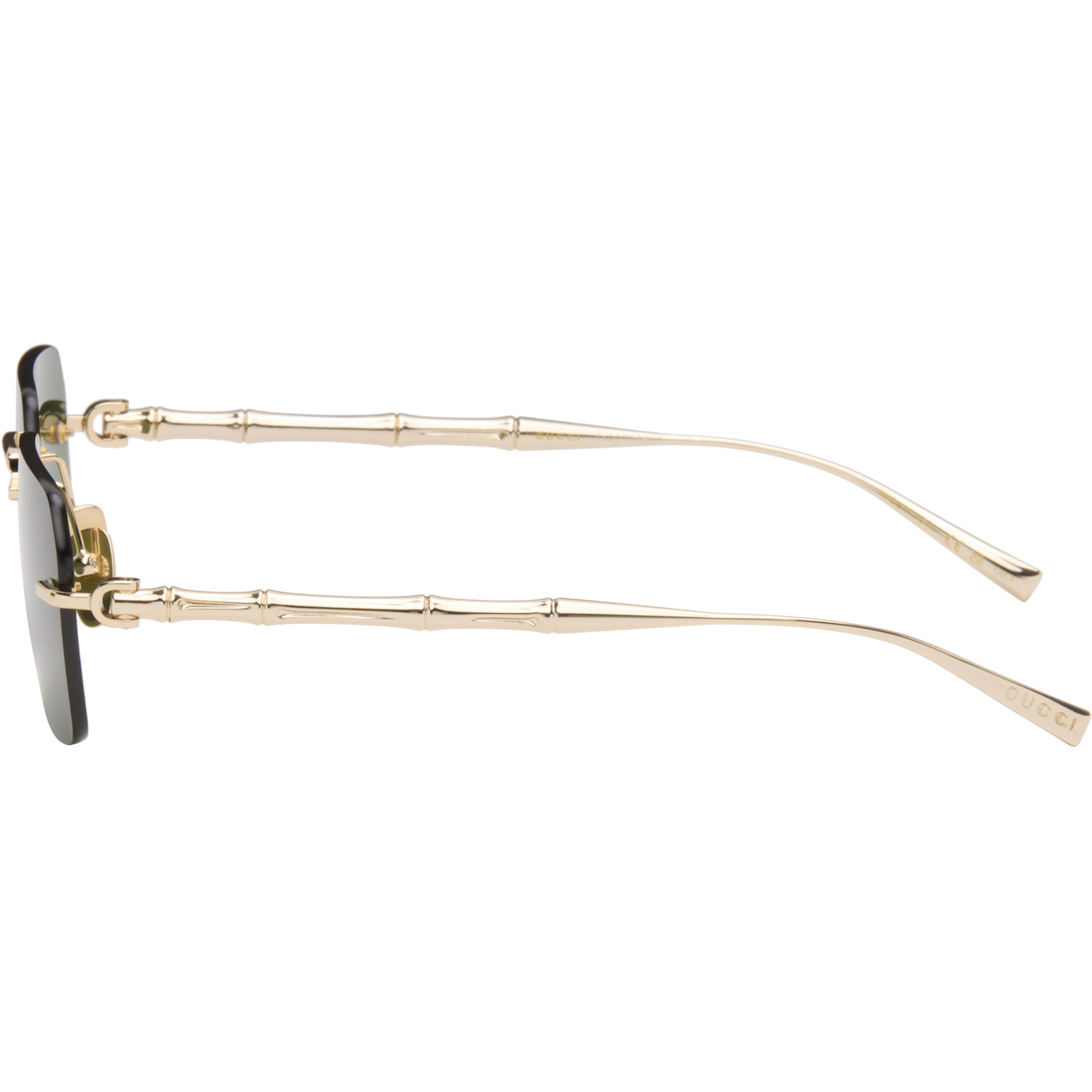  Gucci Gold Frameless Rectangular Sunglasses 
