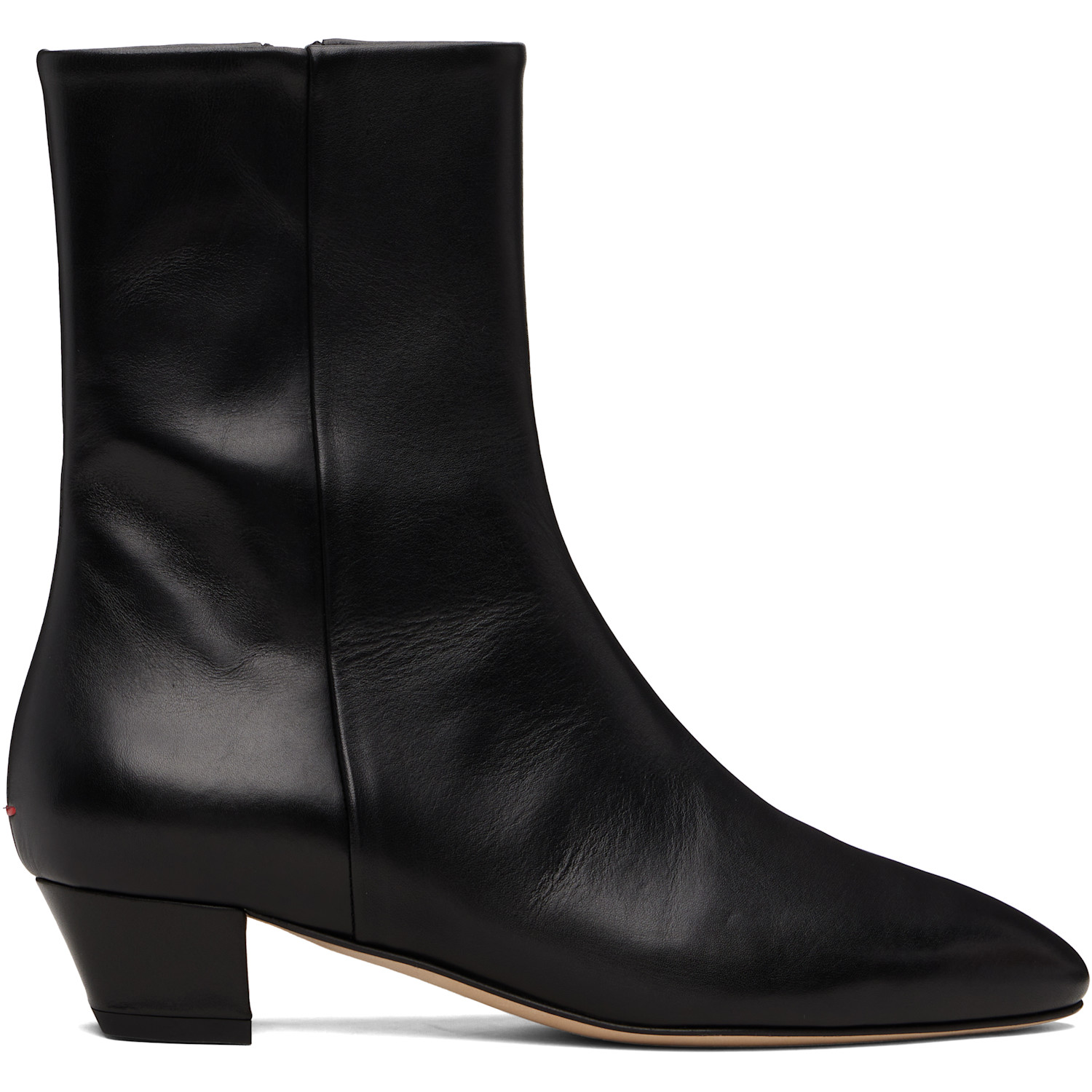 Aeyde Black Yasmin Leather Ankle Boots