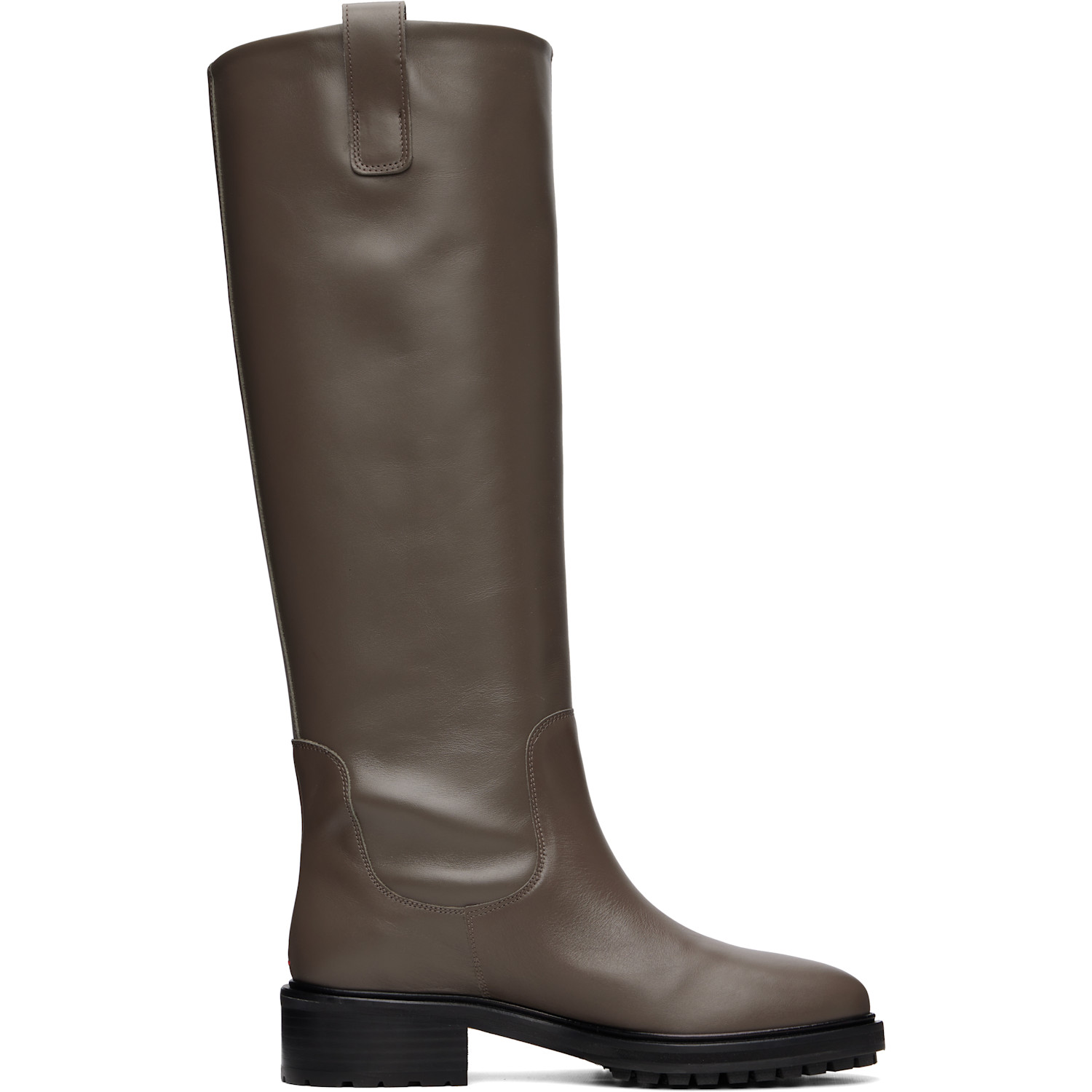 Aeyde Taupe Henry Knee-High Boots
