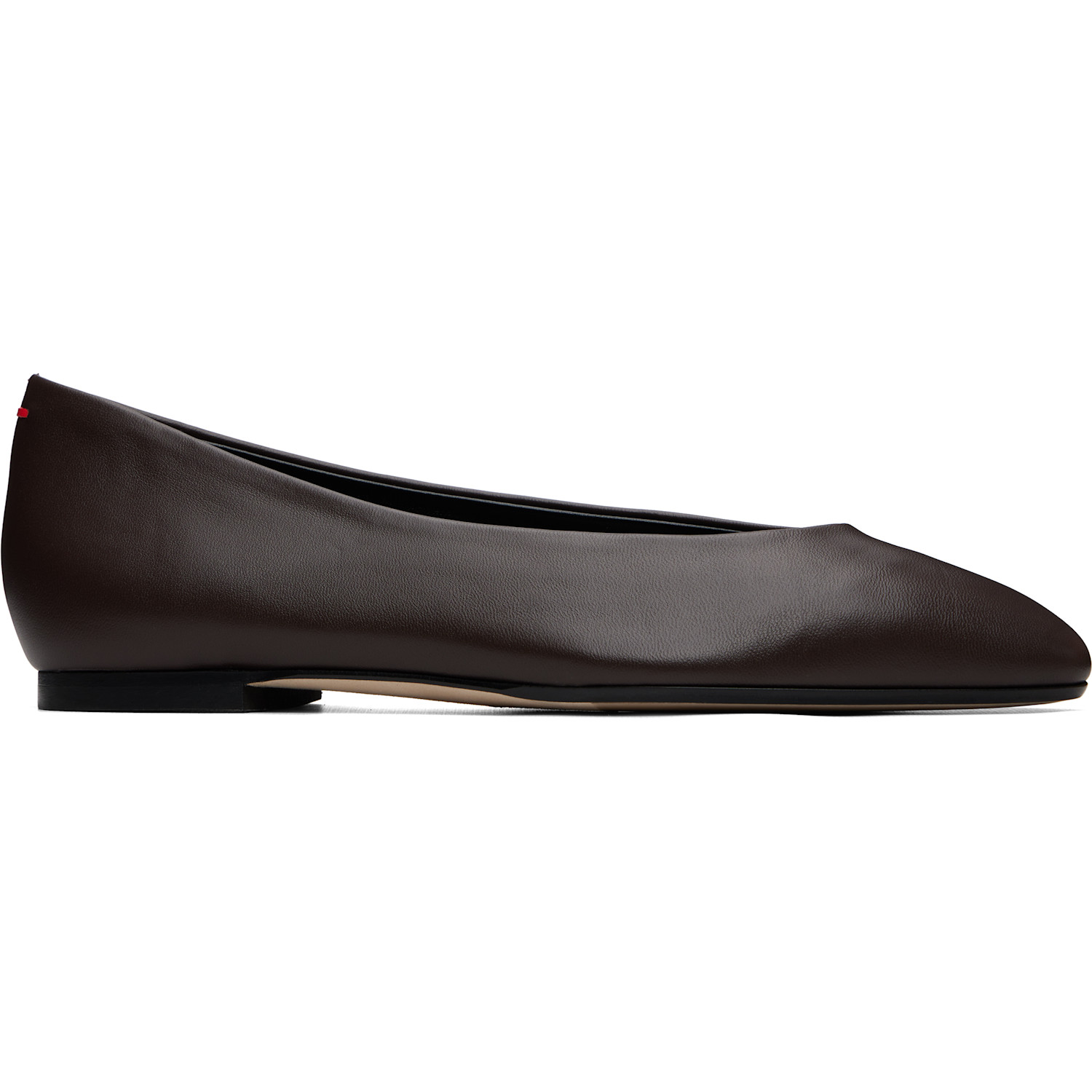 Aeyde Brown Ellie Almond-Toe Ballerina Flats