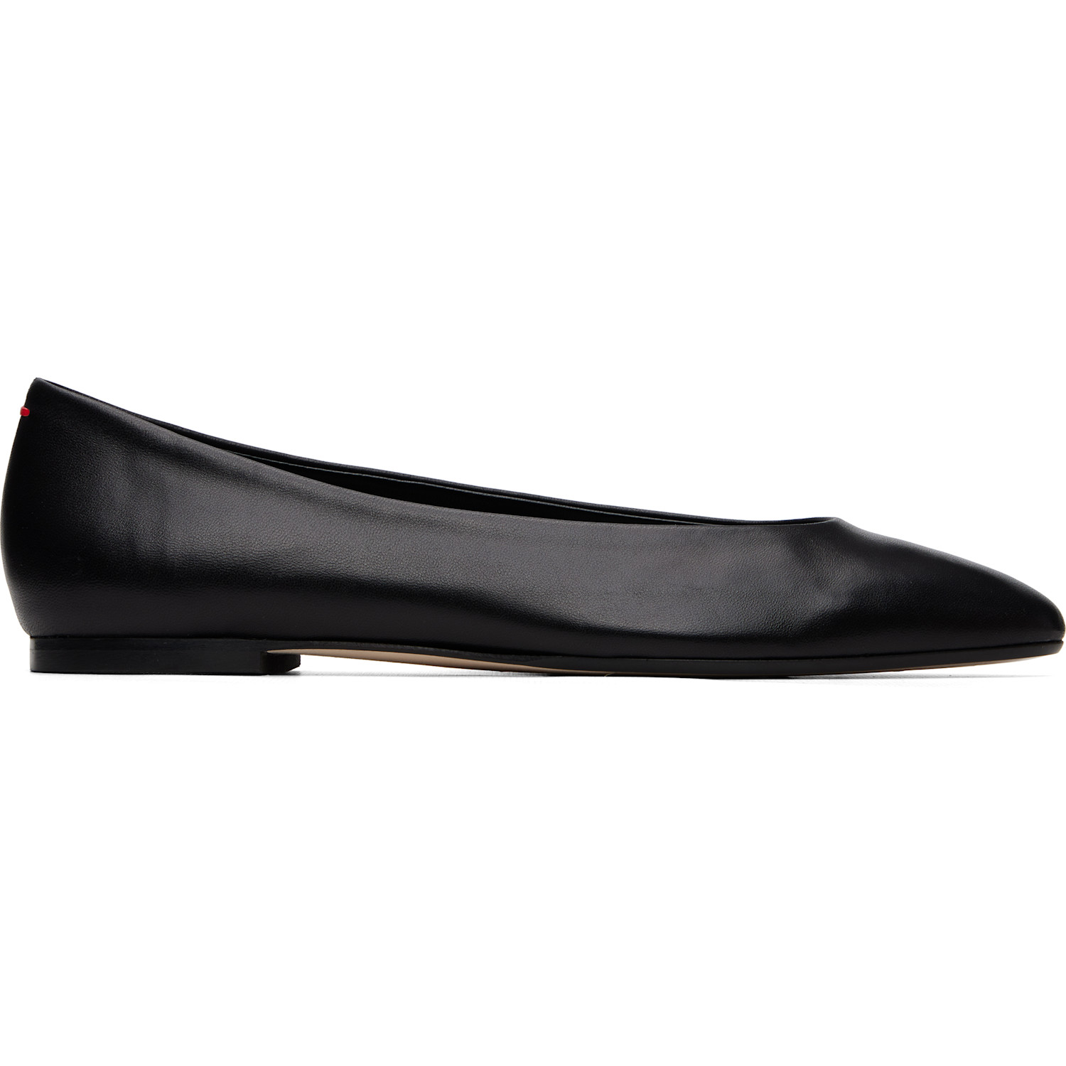 Aeyde Black Ellie Almond-Toe Ballerina Flats