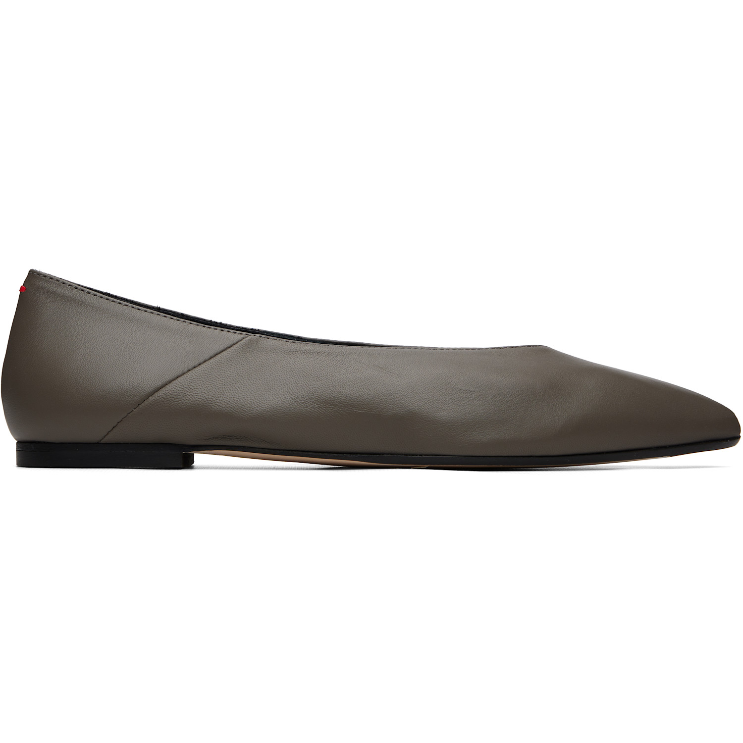 Aeyde Gray Moa Pointed-Toe Ballerina Flats
