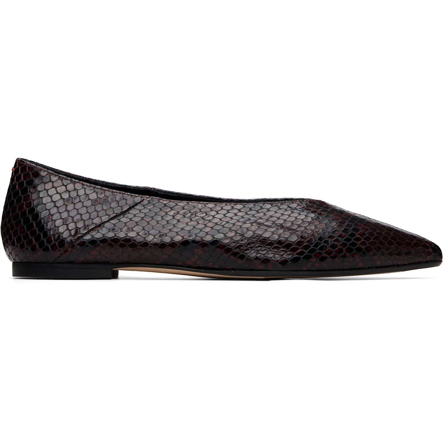 Aeyde Burgundy Moa Pointed-Toe Ballerina Flats