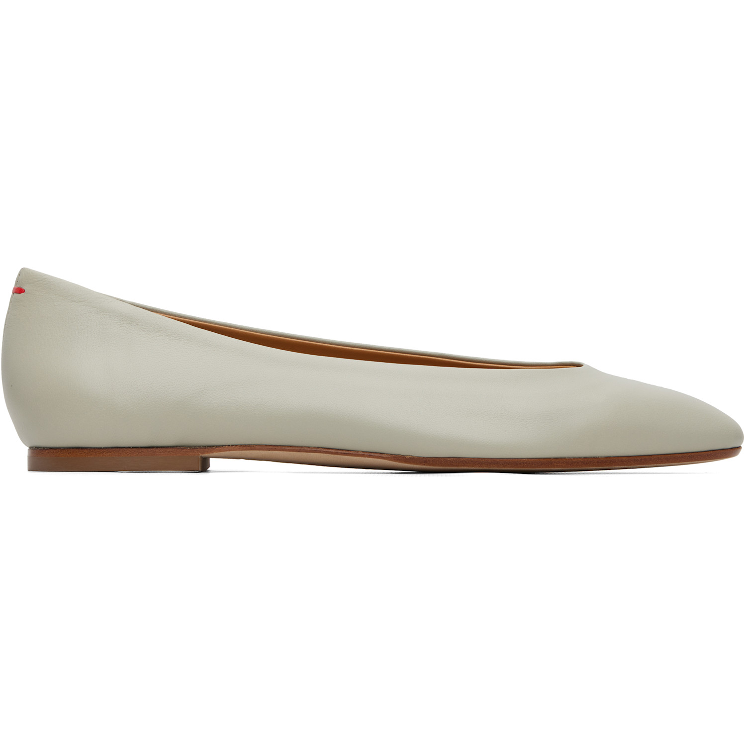 Aeyde Gray Ellie Almond-Toe Ballerina Flats