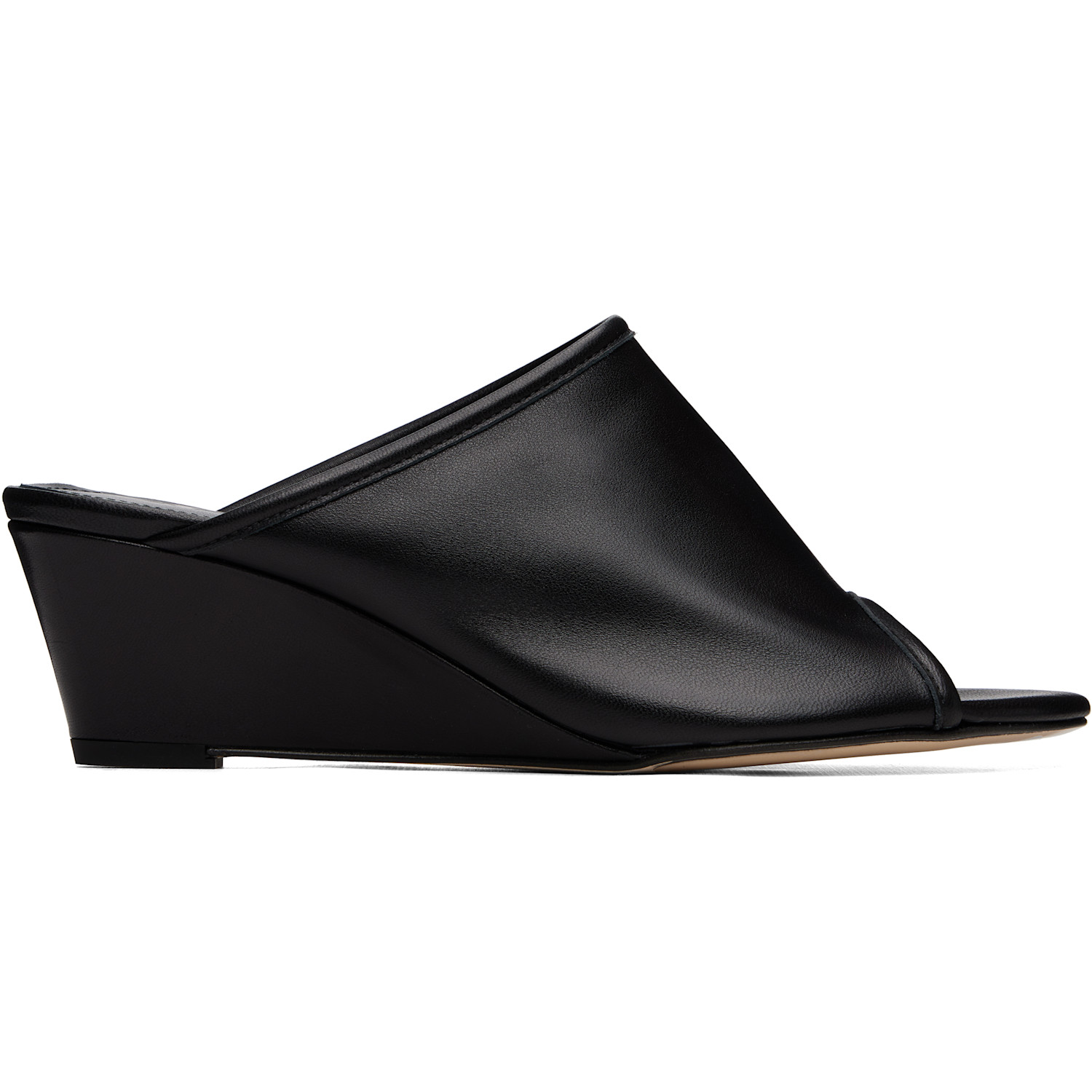 Aeyde Black Suzanne Wedge Heeled Sandals