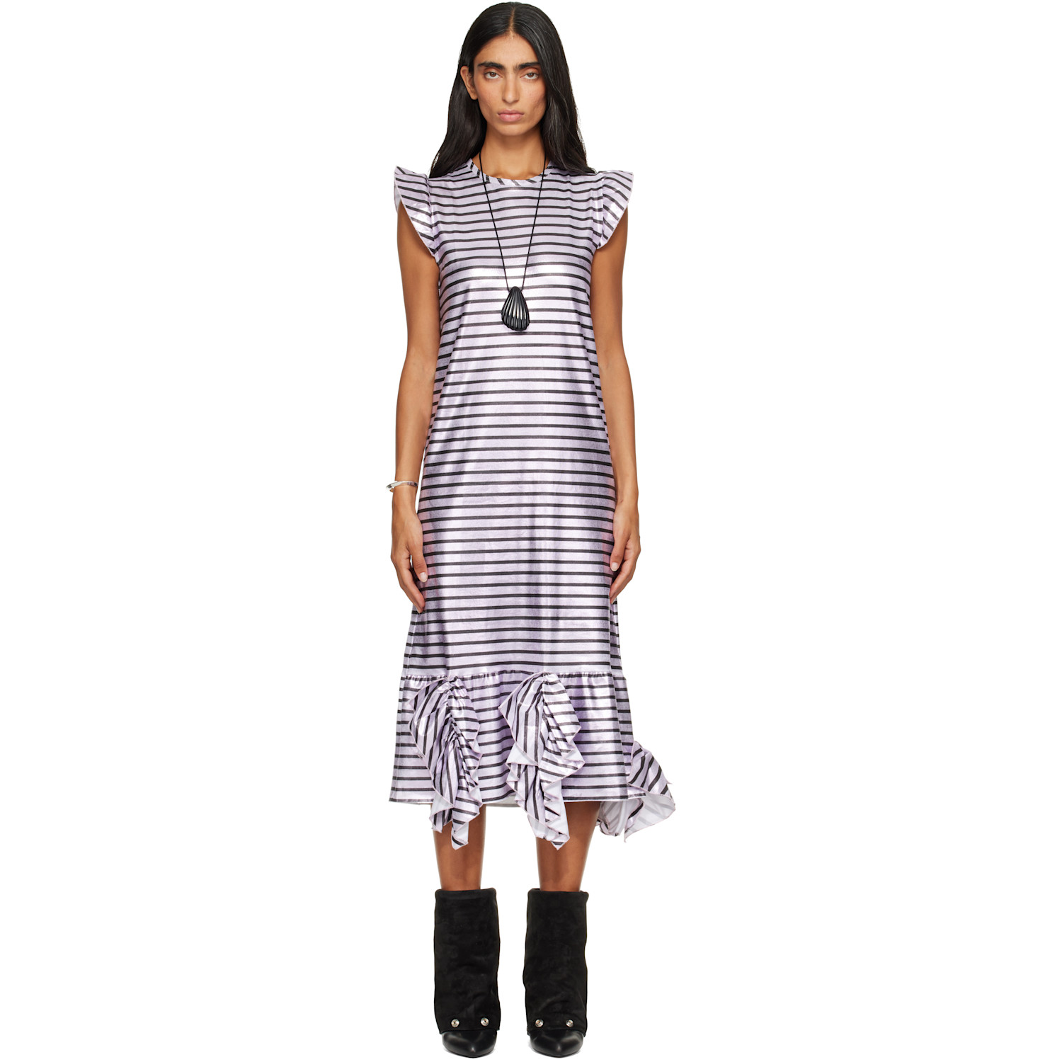 SECONDA Pink Jazz Midi Dress