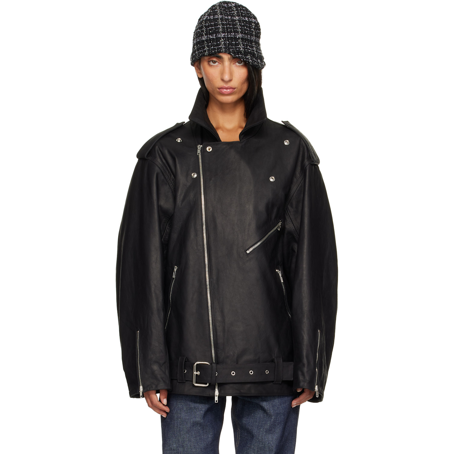 SECONDA Black Fonda Leather Jacket
