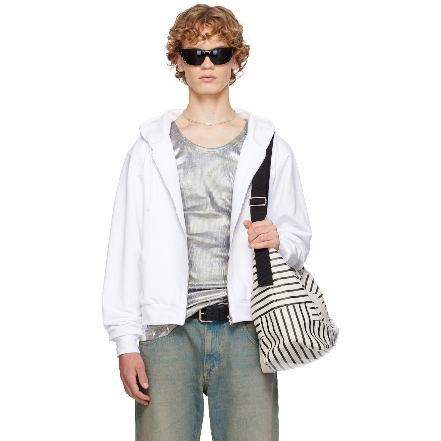 SECONDA SSENSE Exclusive White One Two Hoodie