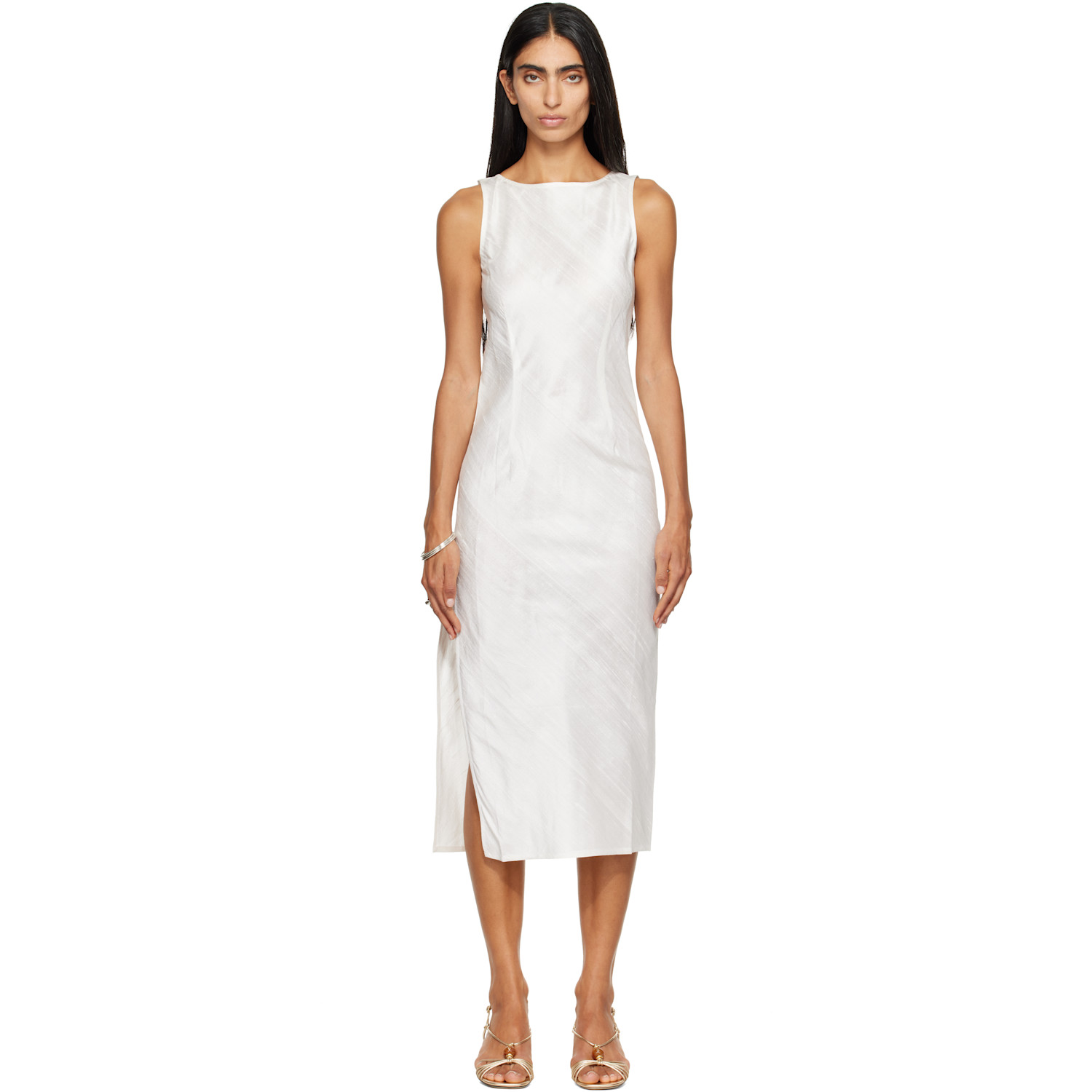 RESCHA SSENSE Exclusive White Dharee Midi Dress