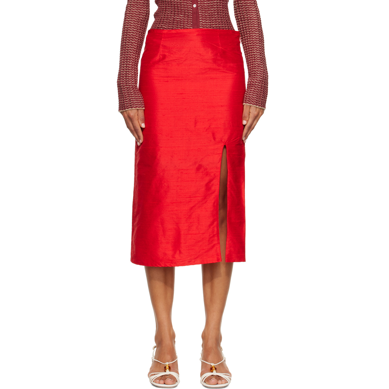 RESCHA SSENSE Exclusive Red Double Kalam Skirt