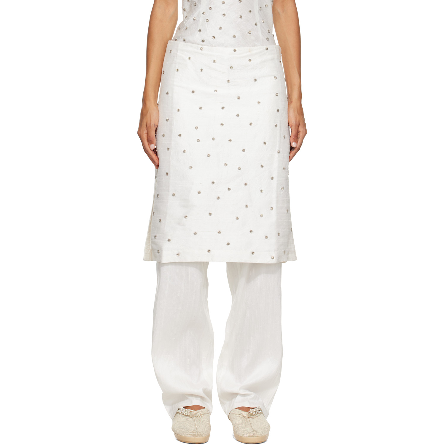 RESCHA SSENSE Exclusive Agarra Embroidered Midi Skirt