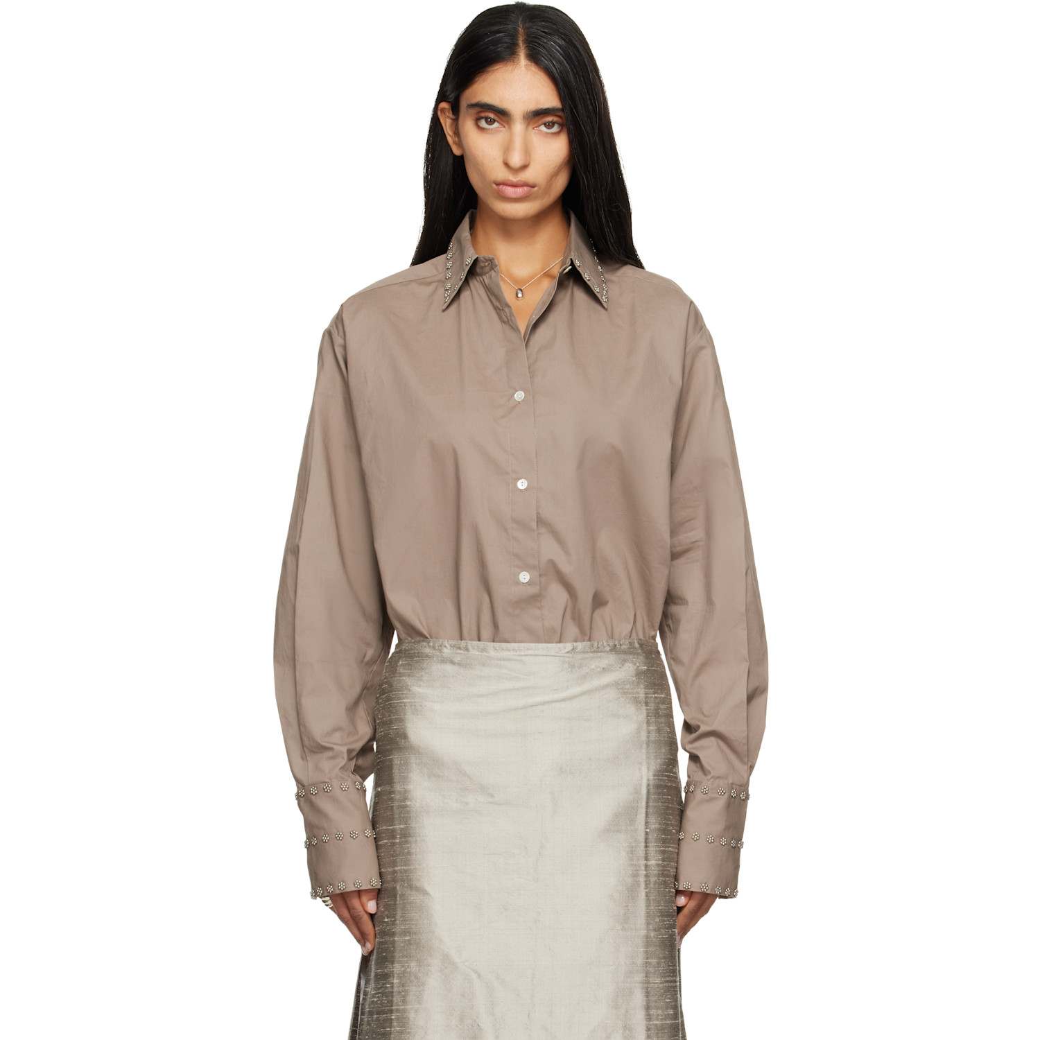 RESCHA SSENSE Exclusive Tan Hom Embroidered Shirt