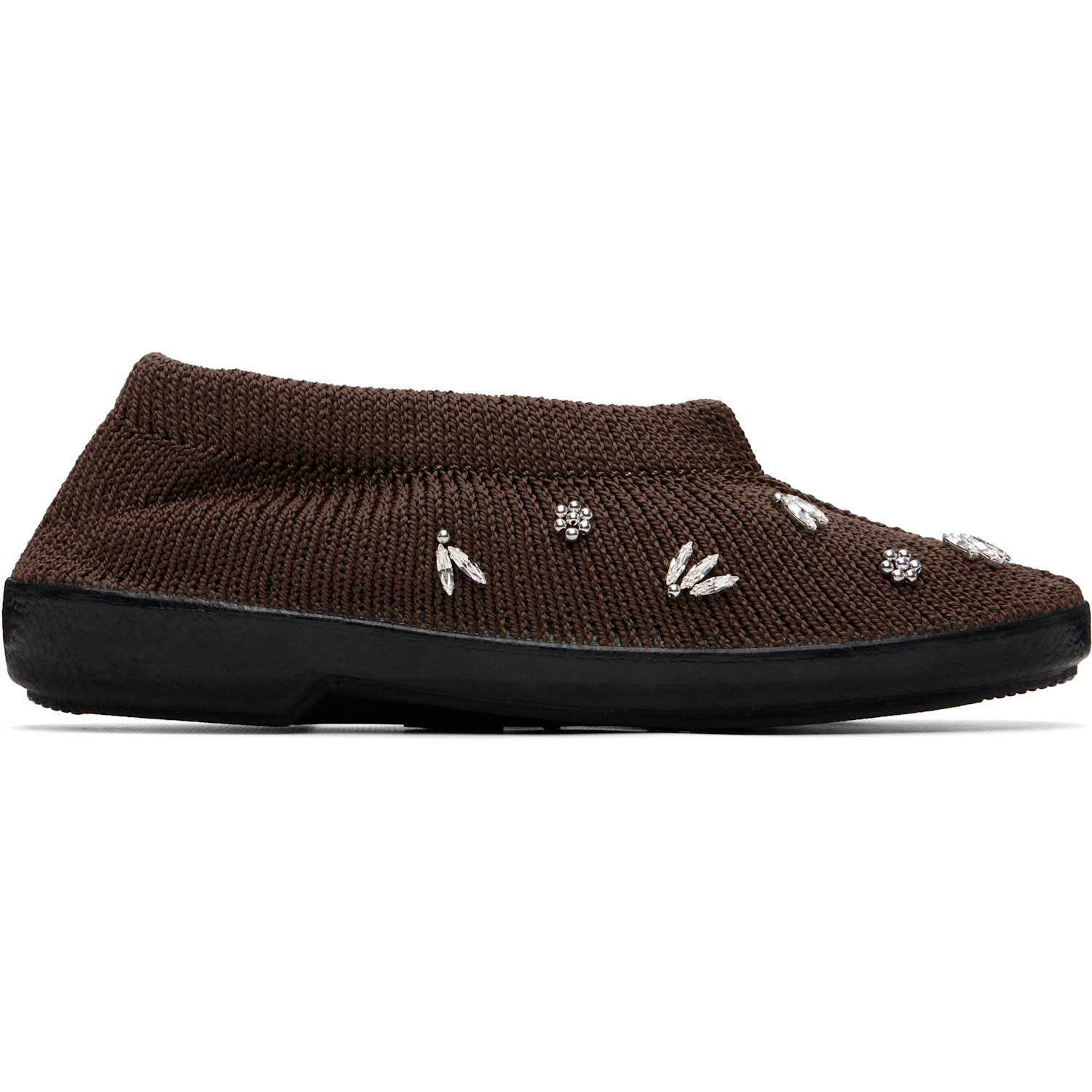 RESCHA SSENSE Exclusive Brown Jewel Slip-on Loafers