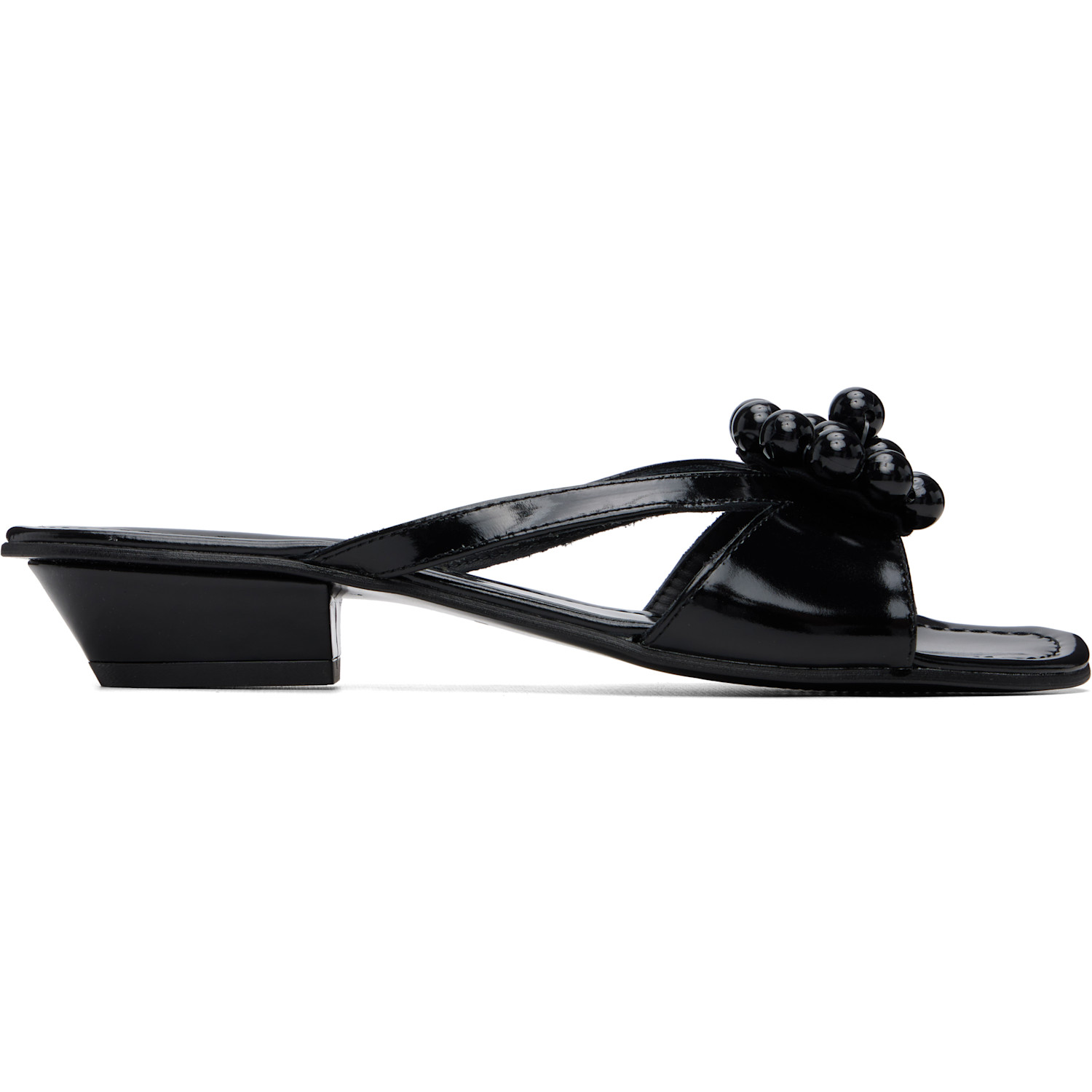 About Arianne Black Flora Heeled Sandals