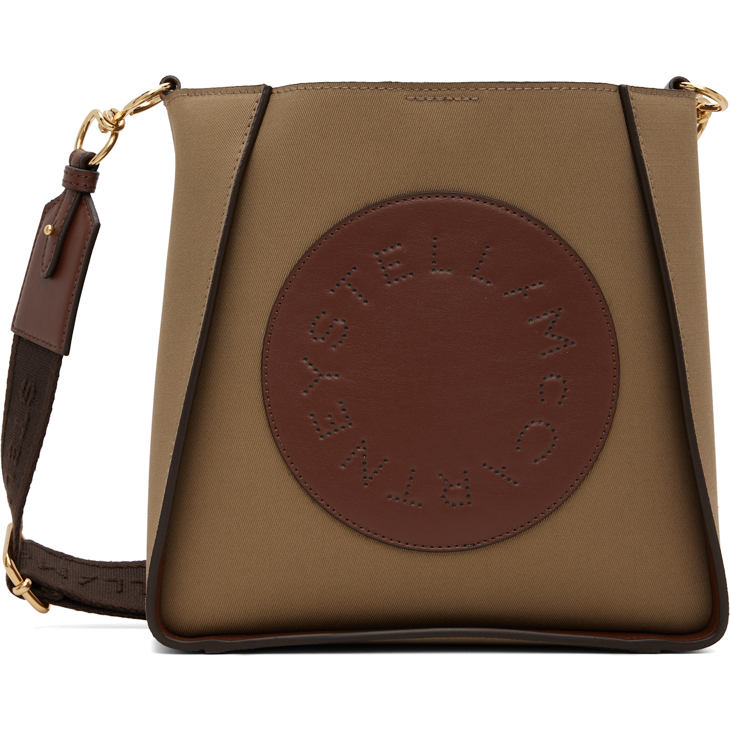 Stella McCartney Khaki Logo Square Crossbody Bag