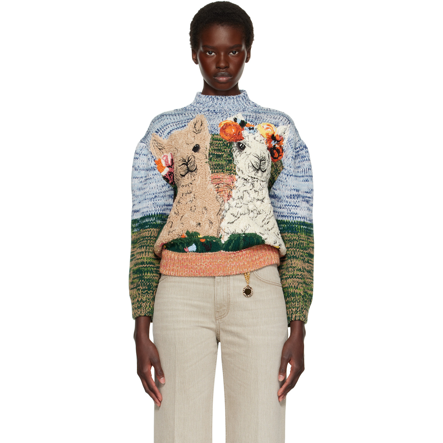 Stella McCartney Multicolor Alpaca Jacquard Knit Sweater