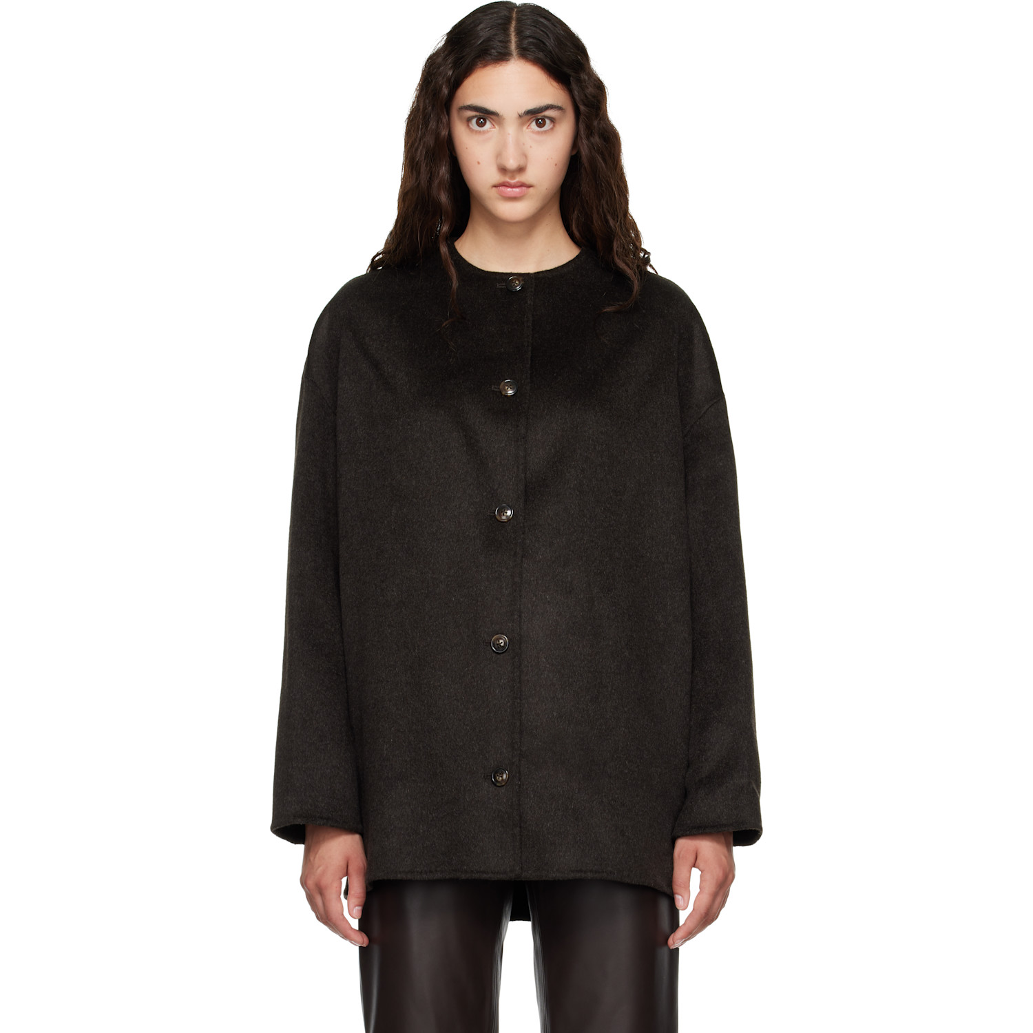 Loulou de Saison Brown DUNNE LDS Oval-Shaped Short Coat