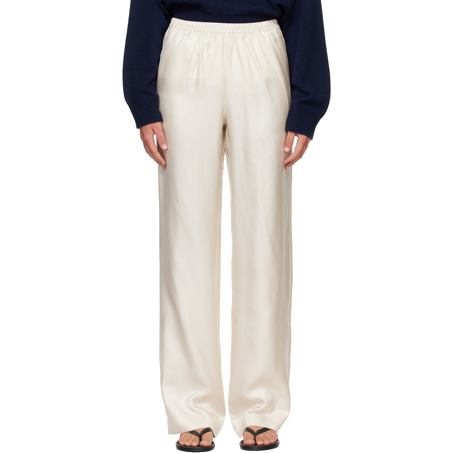 Loulou de Saison Off-White ALERA LDS Silk Twill Trousers