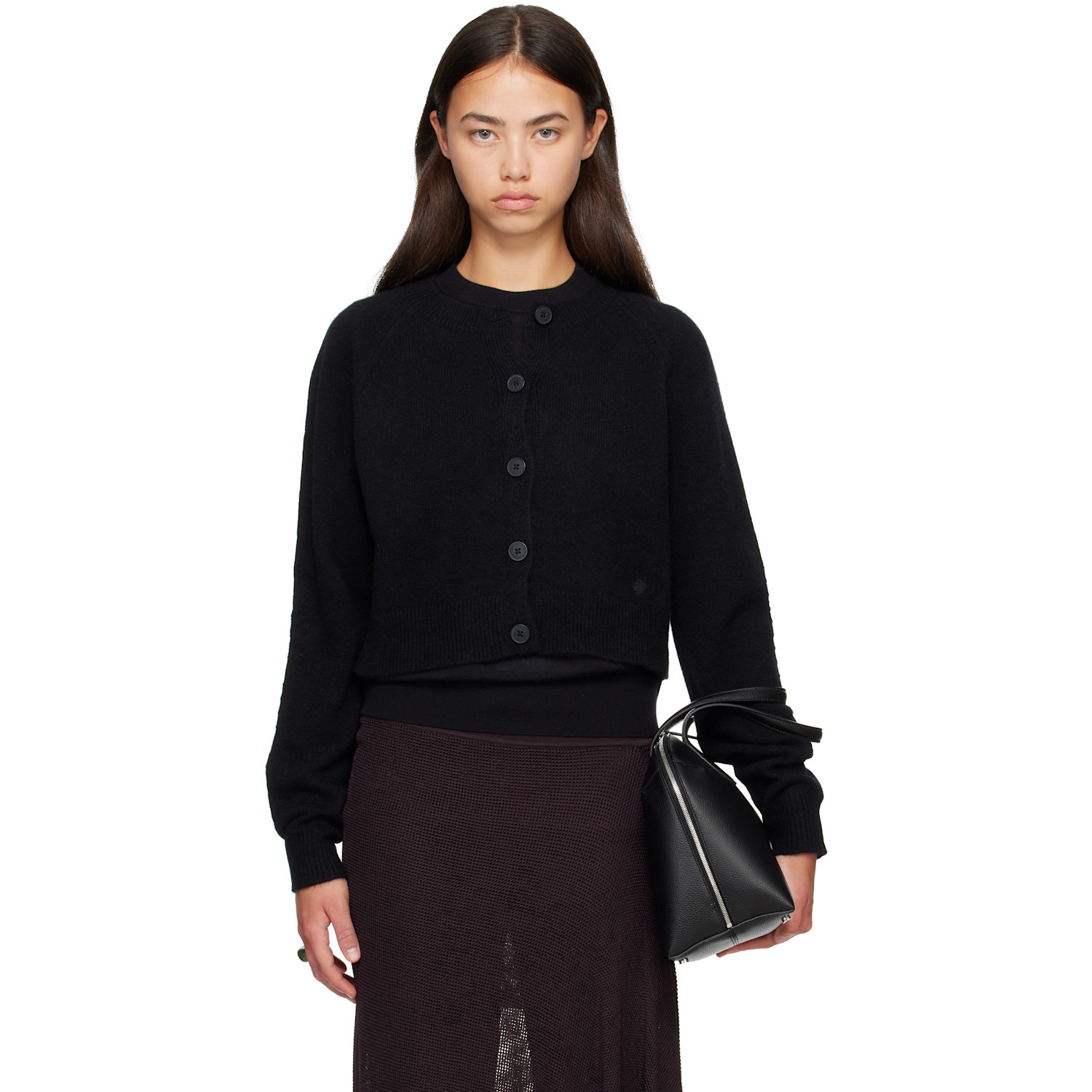 Loulou de Saison Black HEIKE Cropped Cardigan
