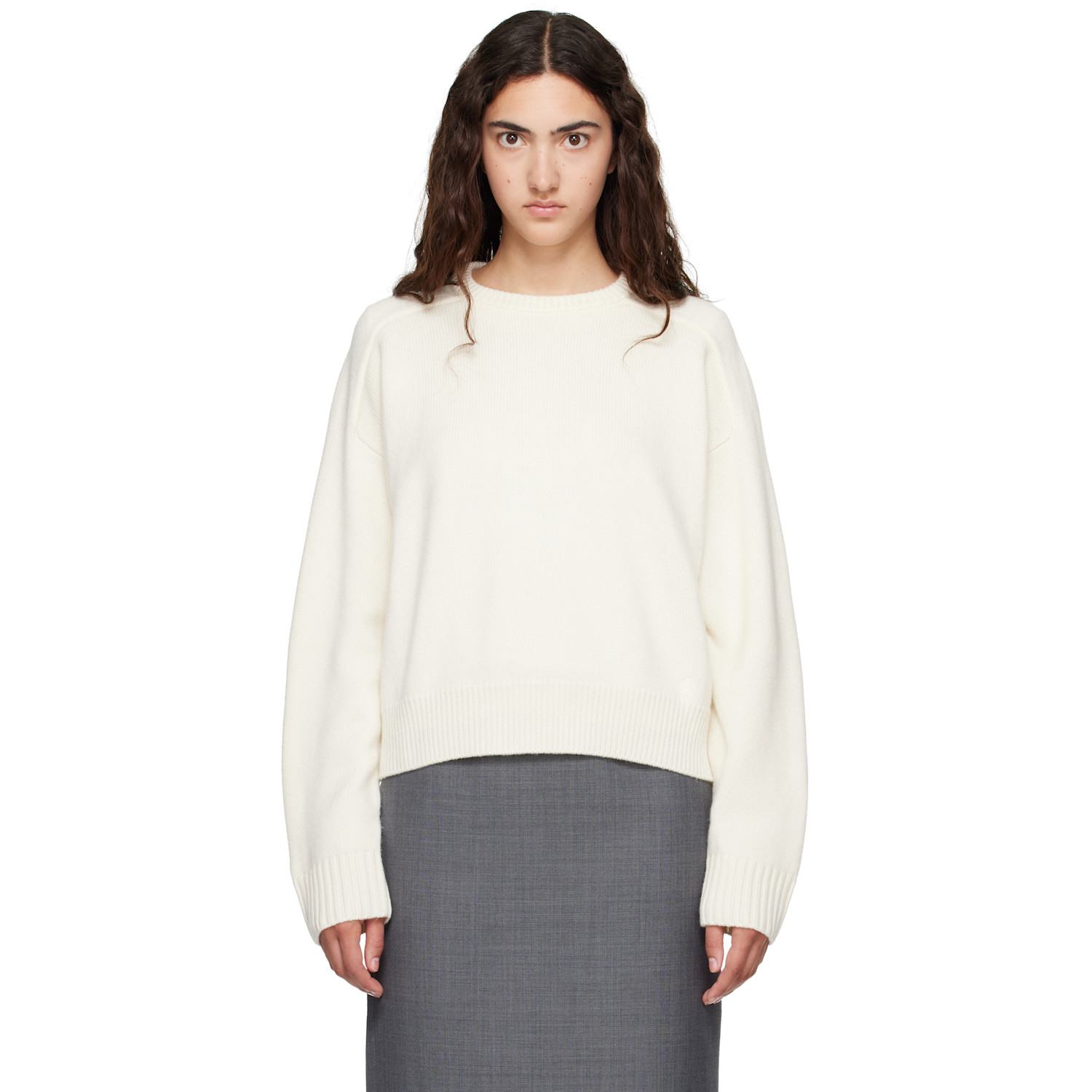 Loulou de Saison Off-White BREHA Wool Cashmere Blend Sweater