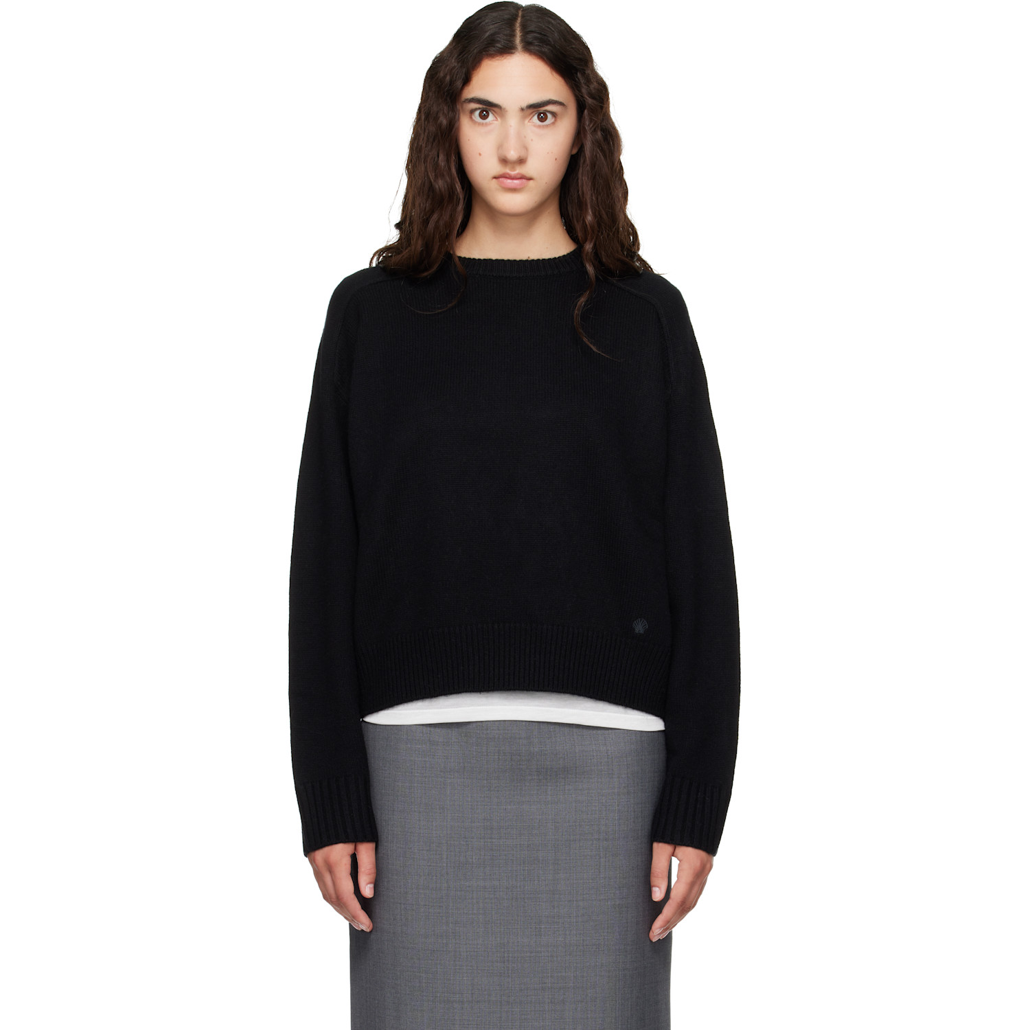 Loulou de Saison Black BREHA Wool Cashmere Blend Sweater