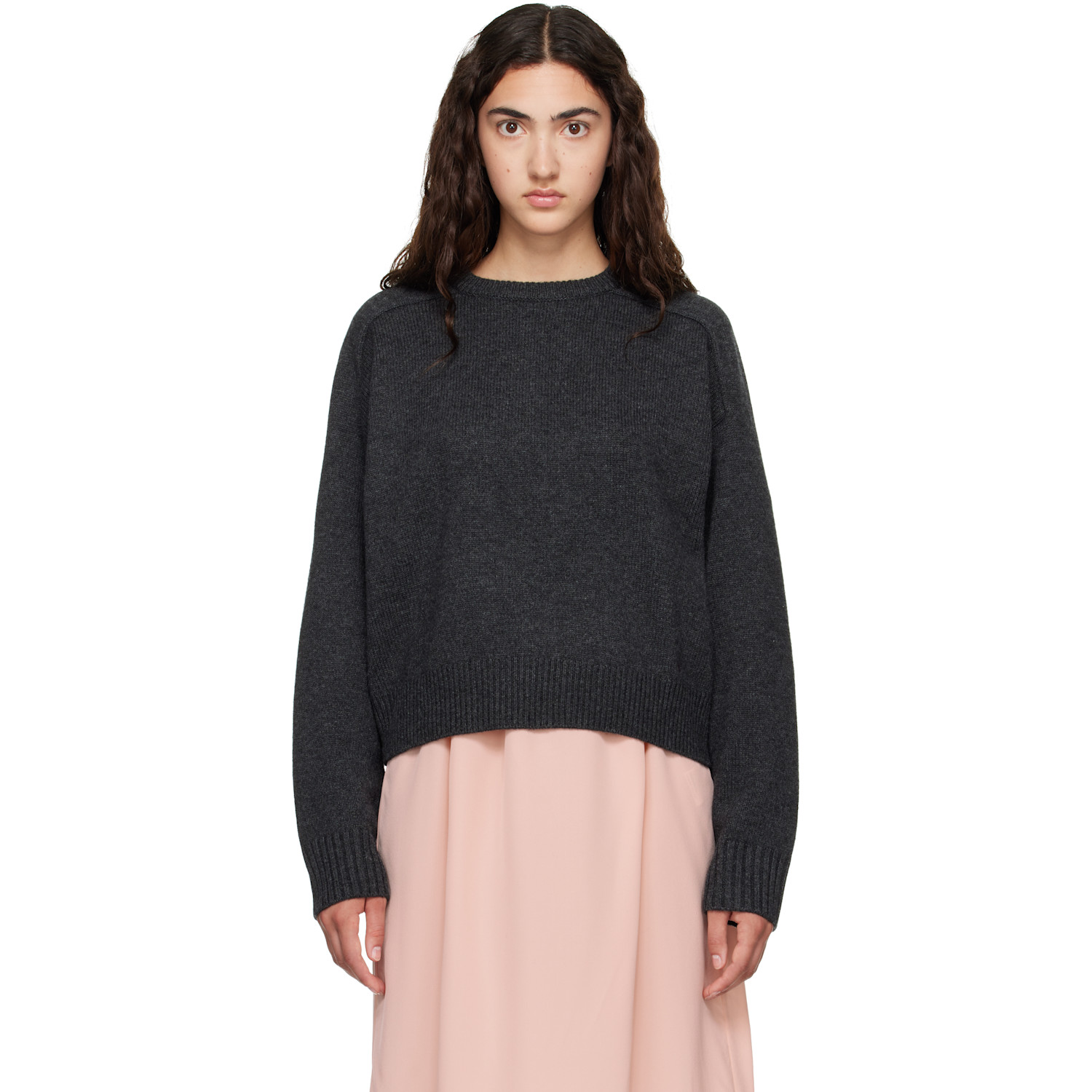 Loulou de Saison Gray BREHA Wool Cashmere Blend Sweater
