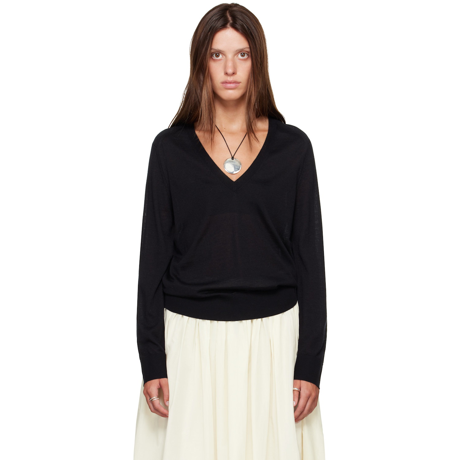 Loulou de Saison Black JULIO LDS Fluid Cashmere Sweater