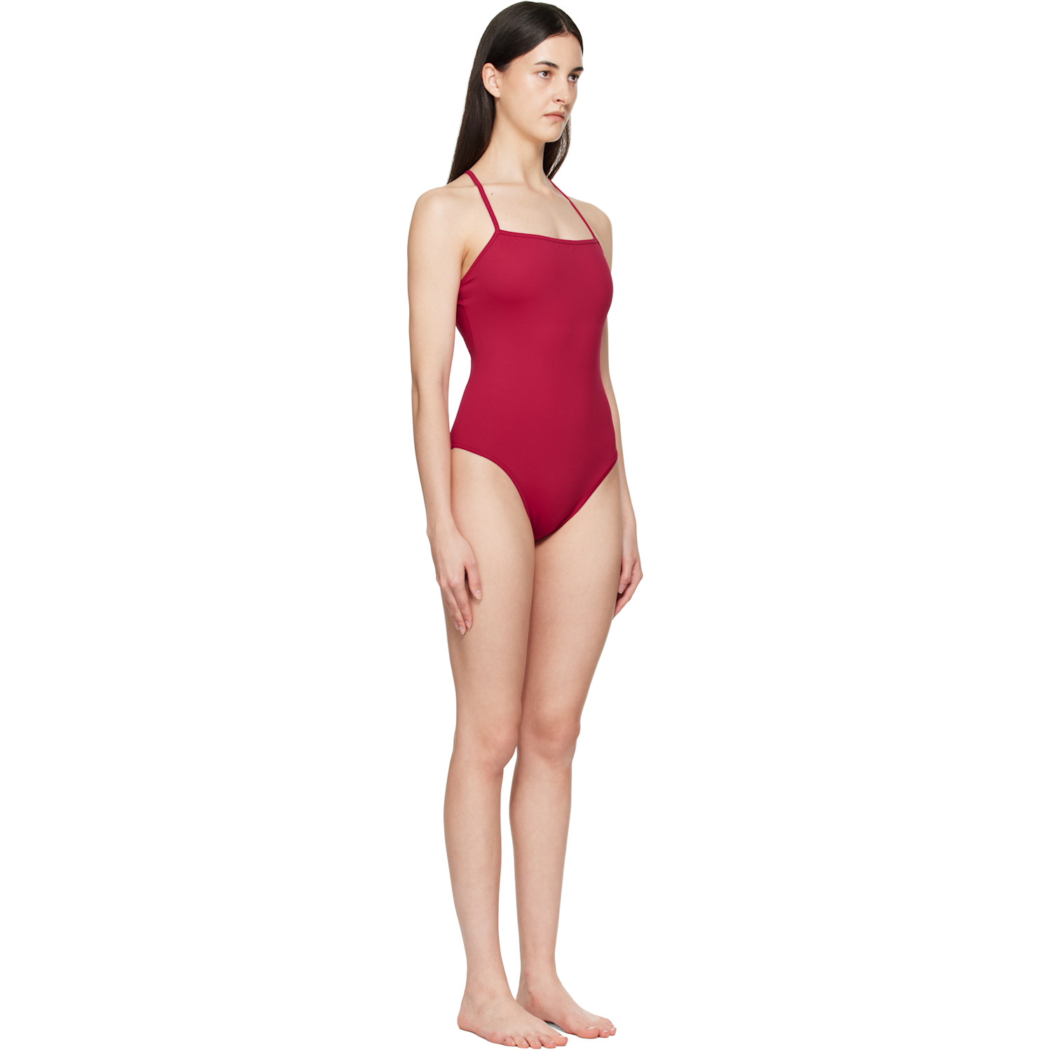  Loulou De Saison Red Itak Lds Criss-crossing Straps Swimsuit 