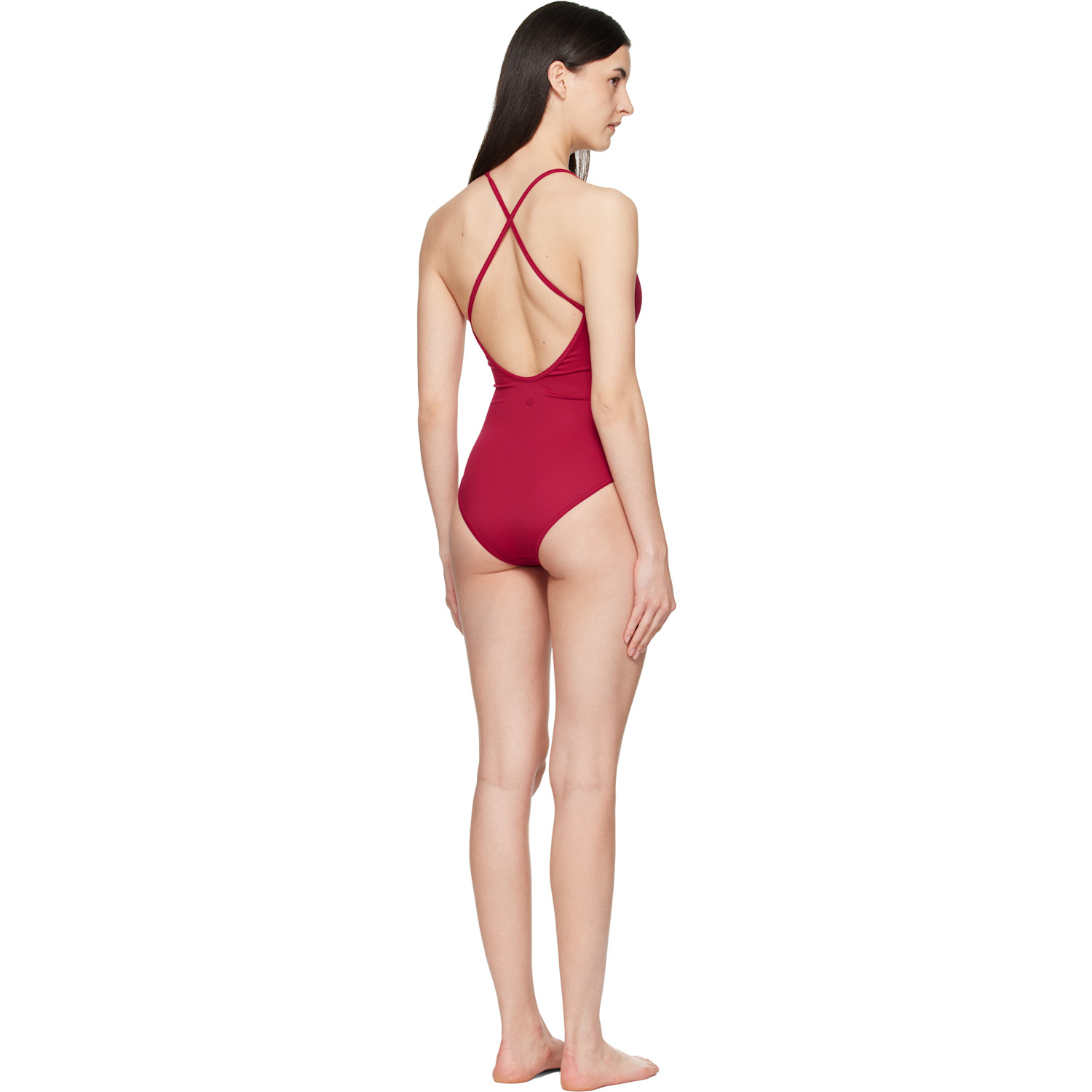  Loulou De Saison Red Itak Lds Criss-crossing Straps Swimsuit 