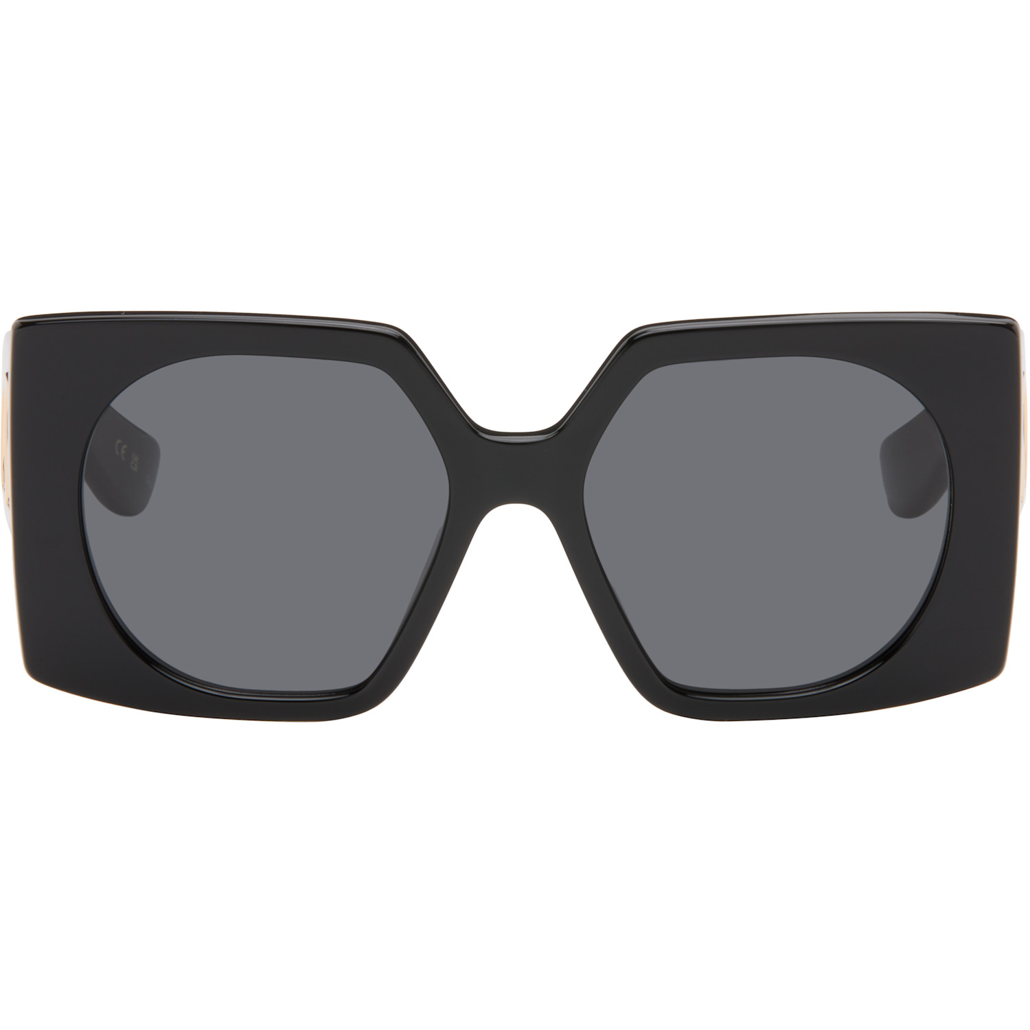 Valentino Black Rectangular Acetate Sunglasses