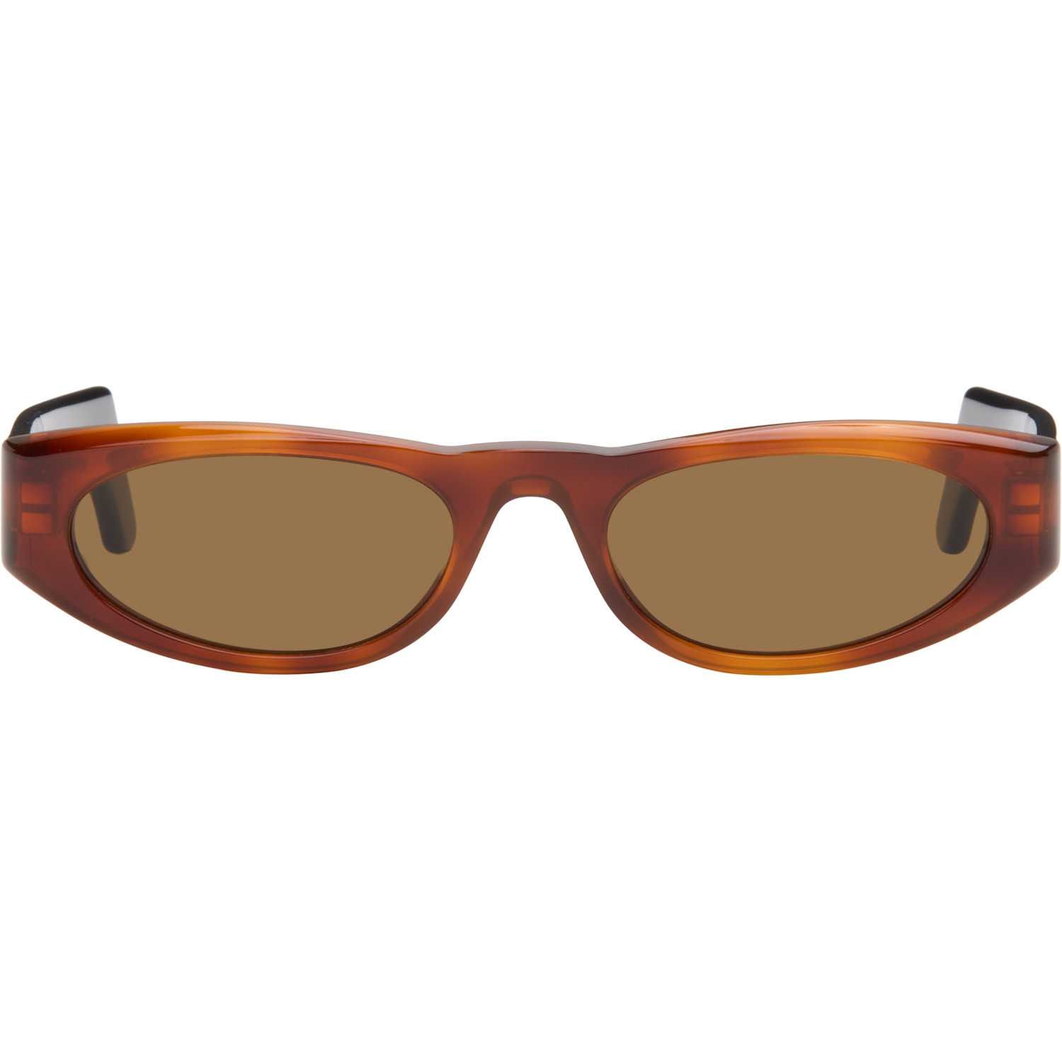 Valentino Brown & Black Geometric Acetate Sunglasses