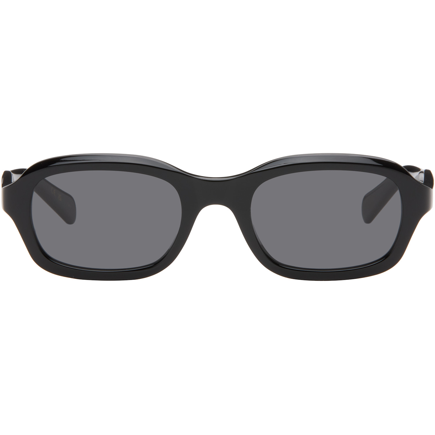 Valentino Black Rectangular Acetate Sunglasses