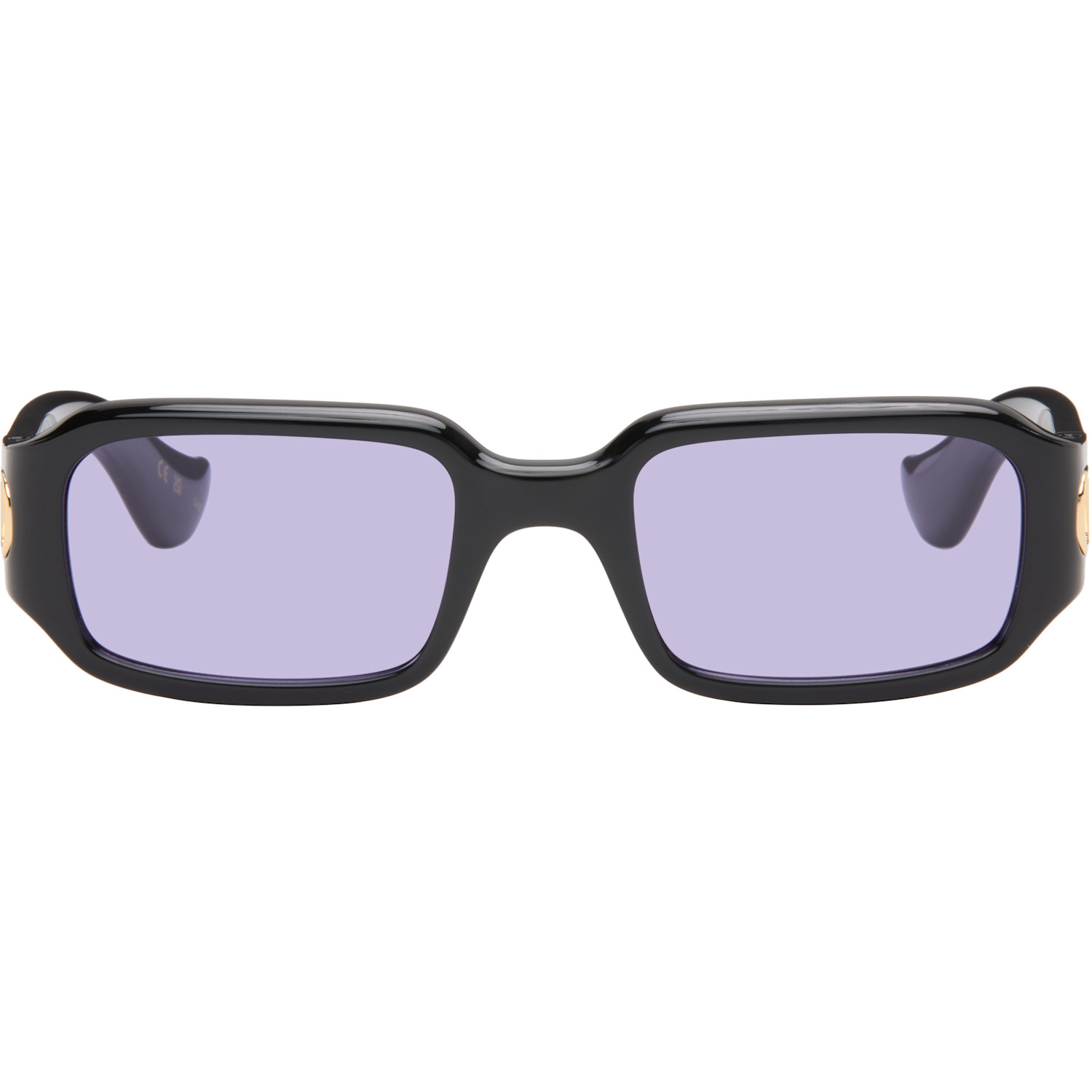 Valentino Black Rectangular Acetate Sunglasses