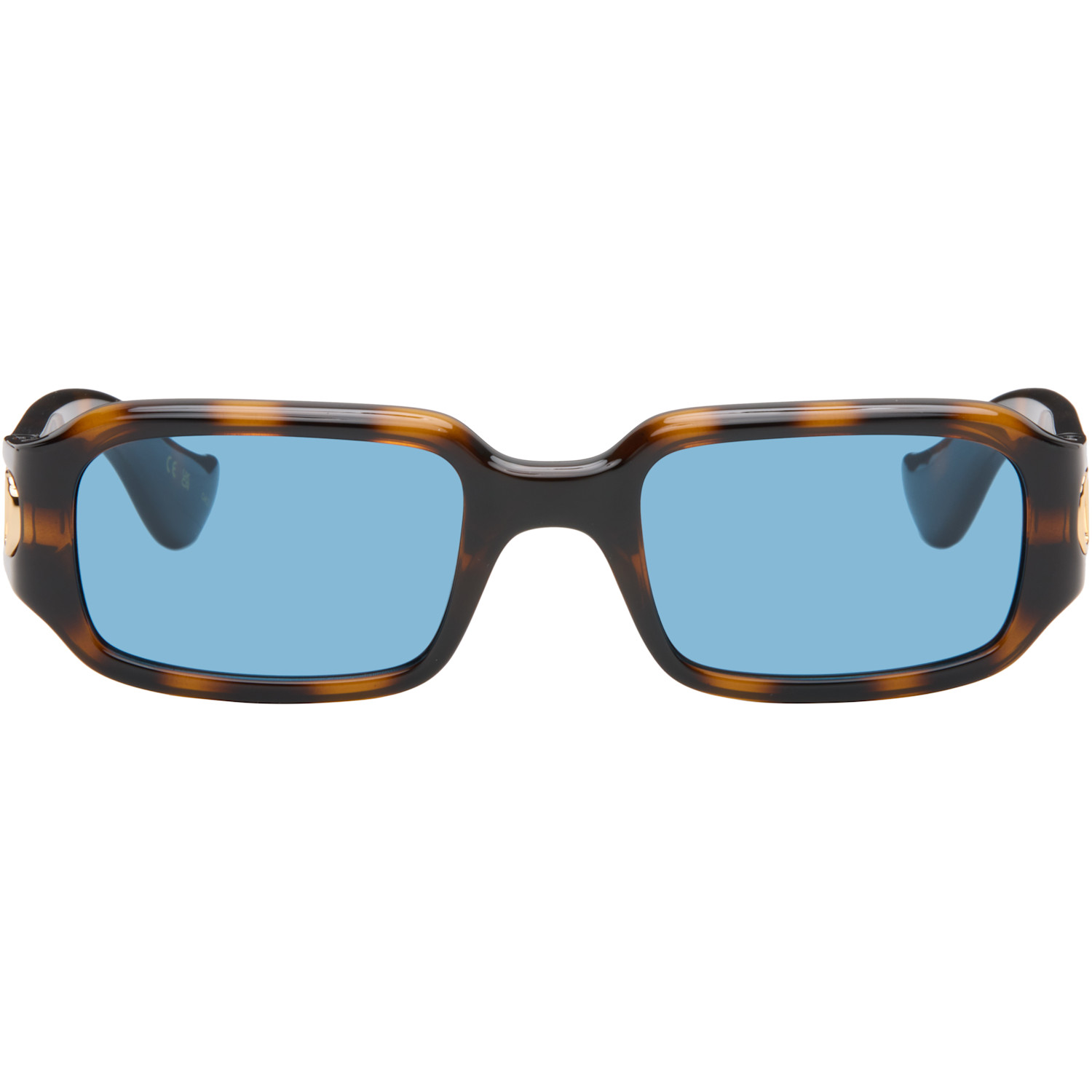 Valentino Brown Rectangular Acetate Sunglasses