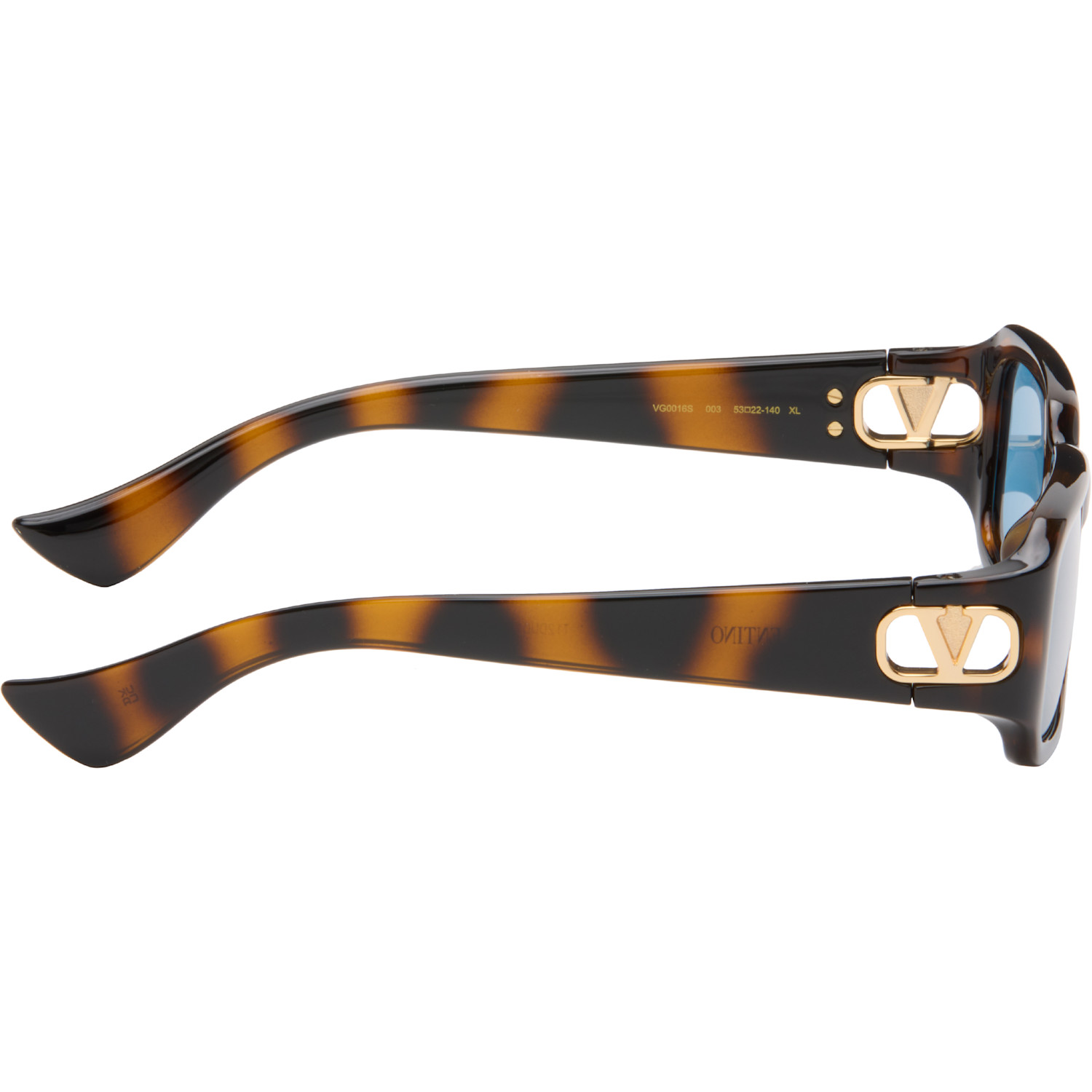  Valentino Brown Rectangular Acetate Sunglasses 