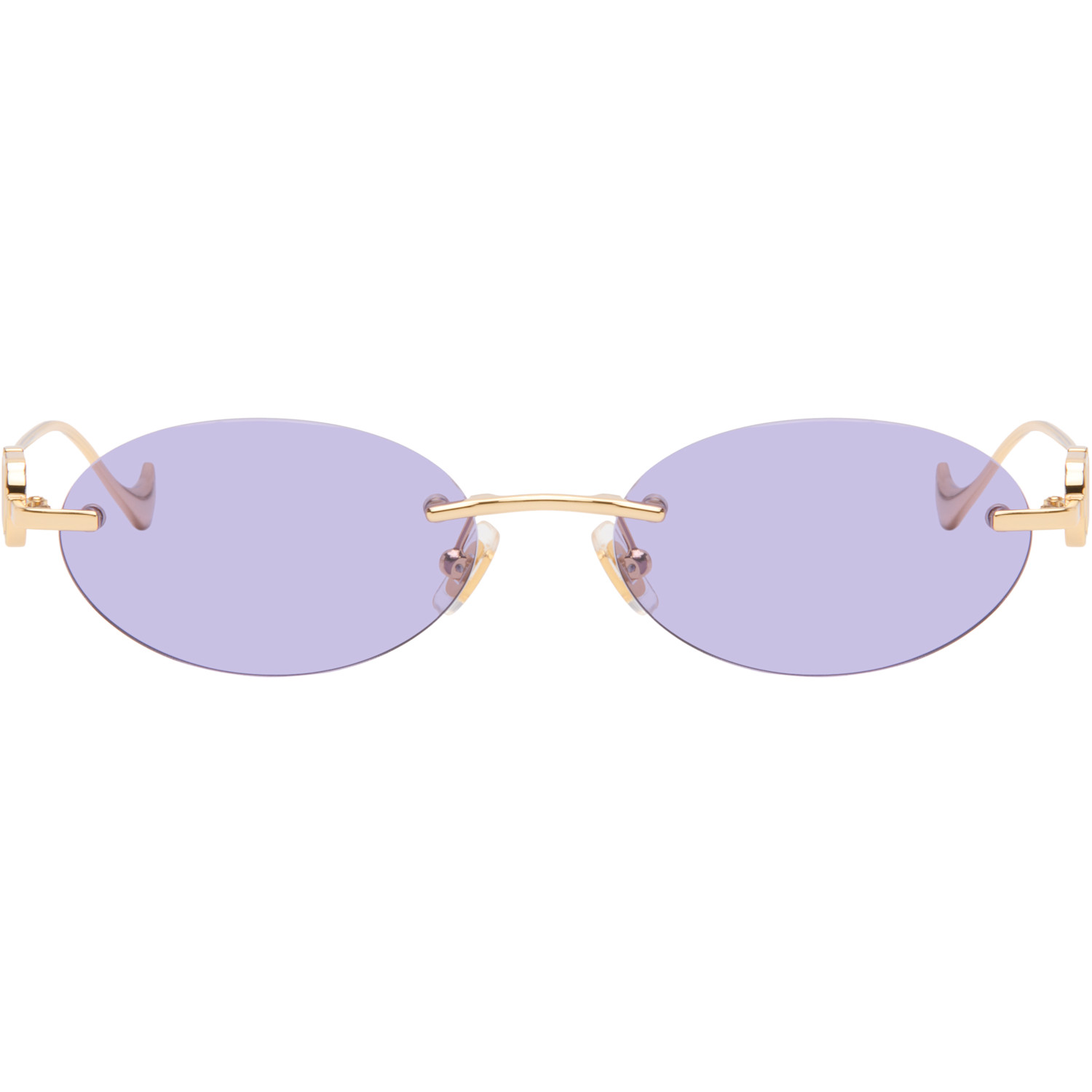 Valentino Gold Geometric Metal Sunglasses