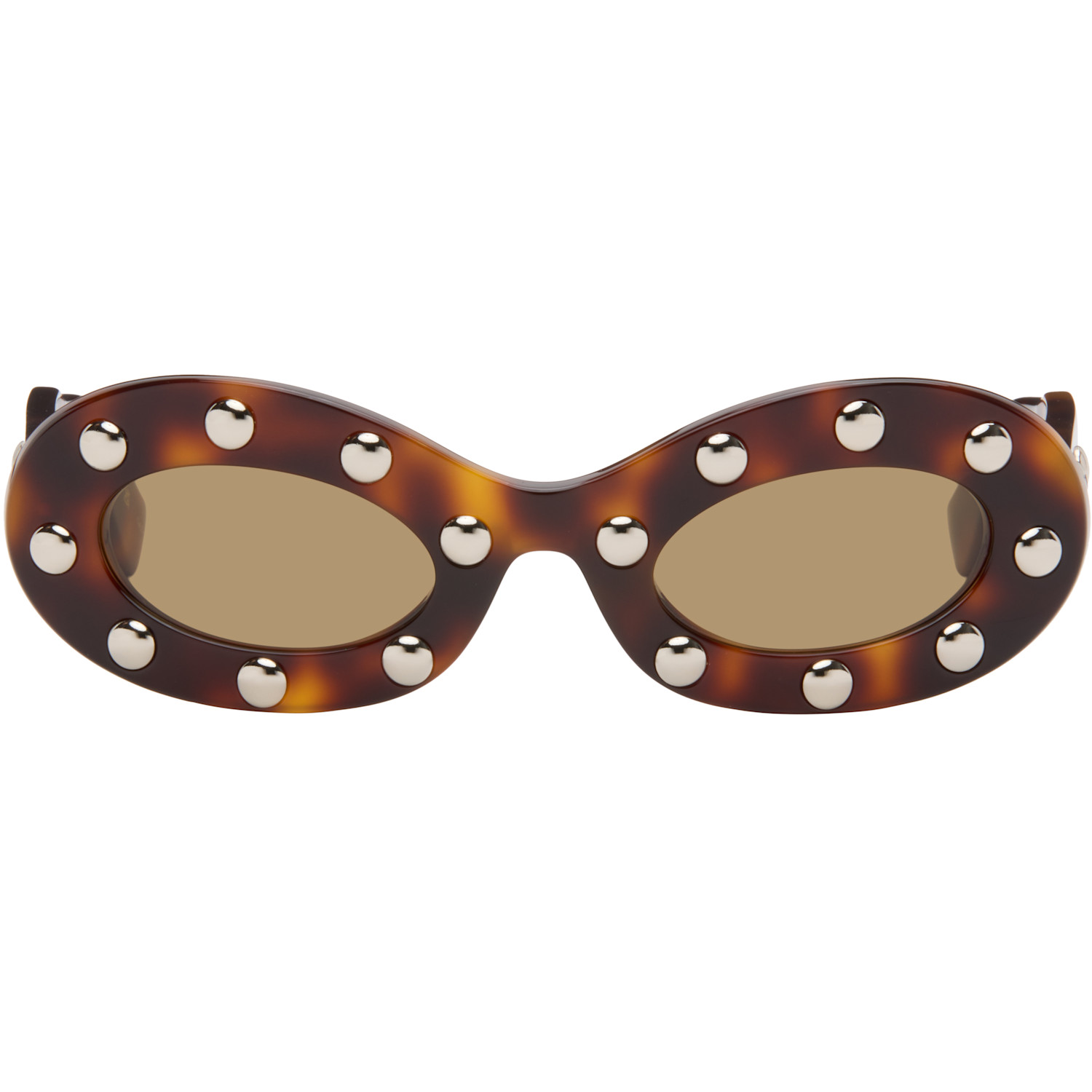 Valentino Brown Oval Sunglasses