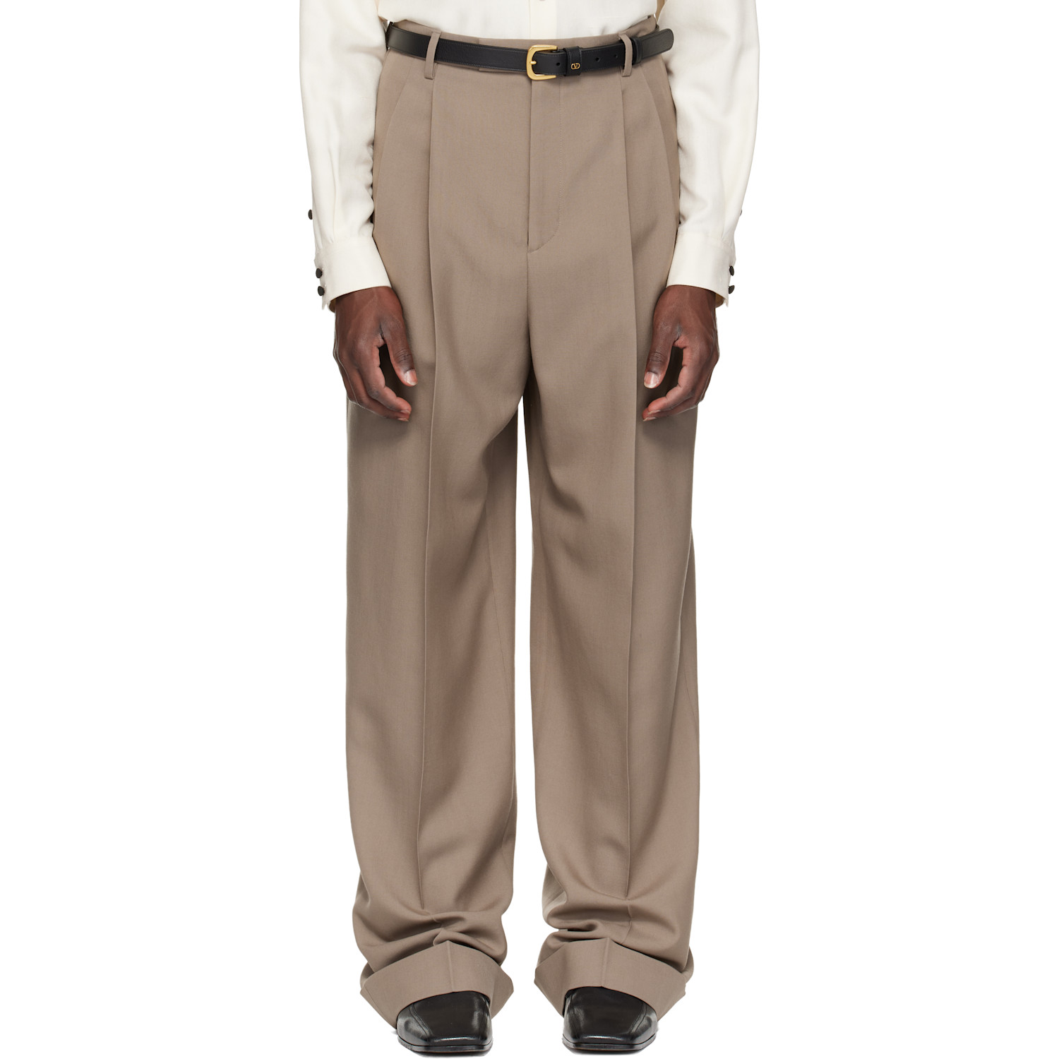 Valentino Taupe Wool Trousers