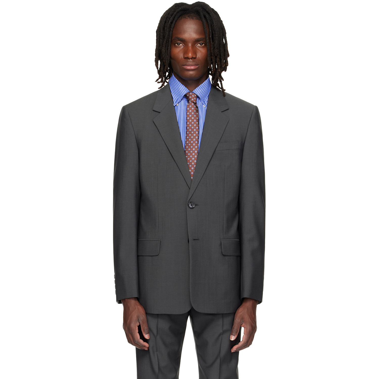 Valentino Gray Wool Mohair Blazer