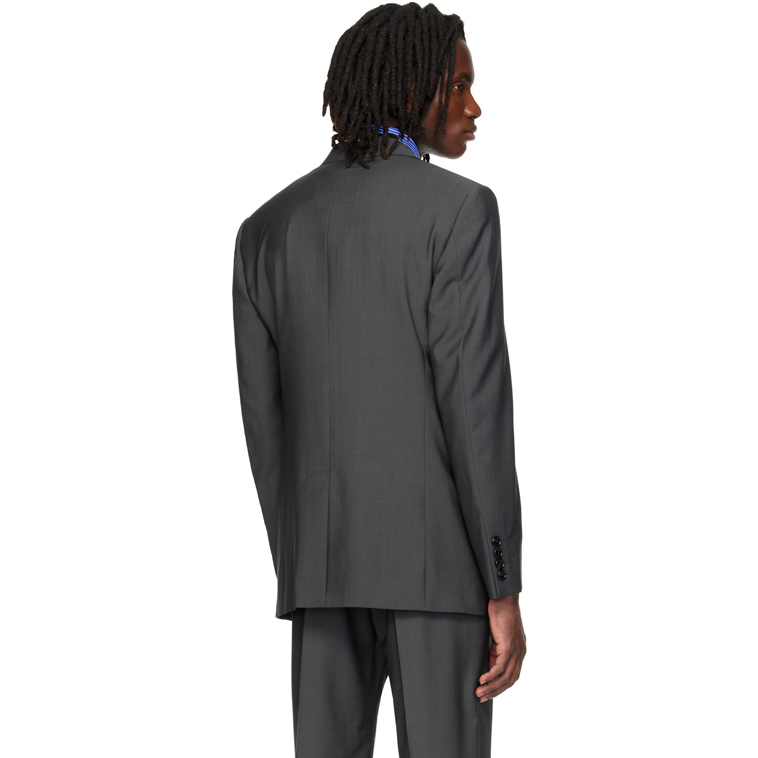  Valentino Gray Wool Mohair Blazer 