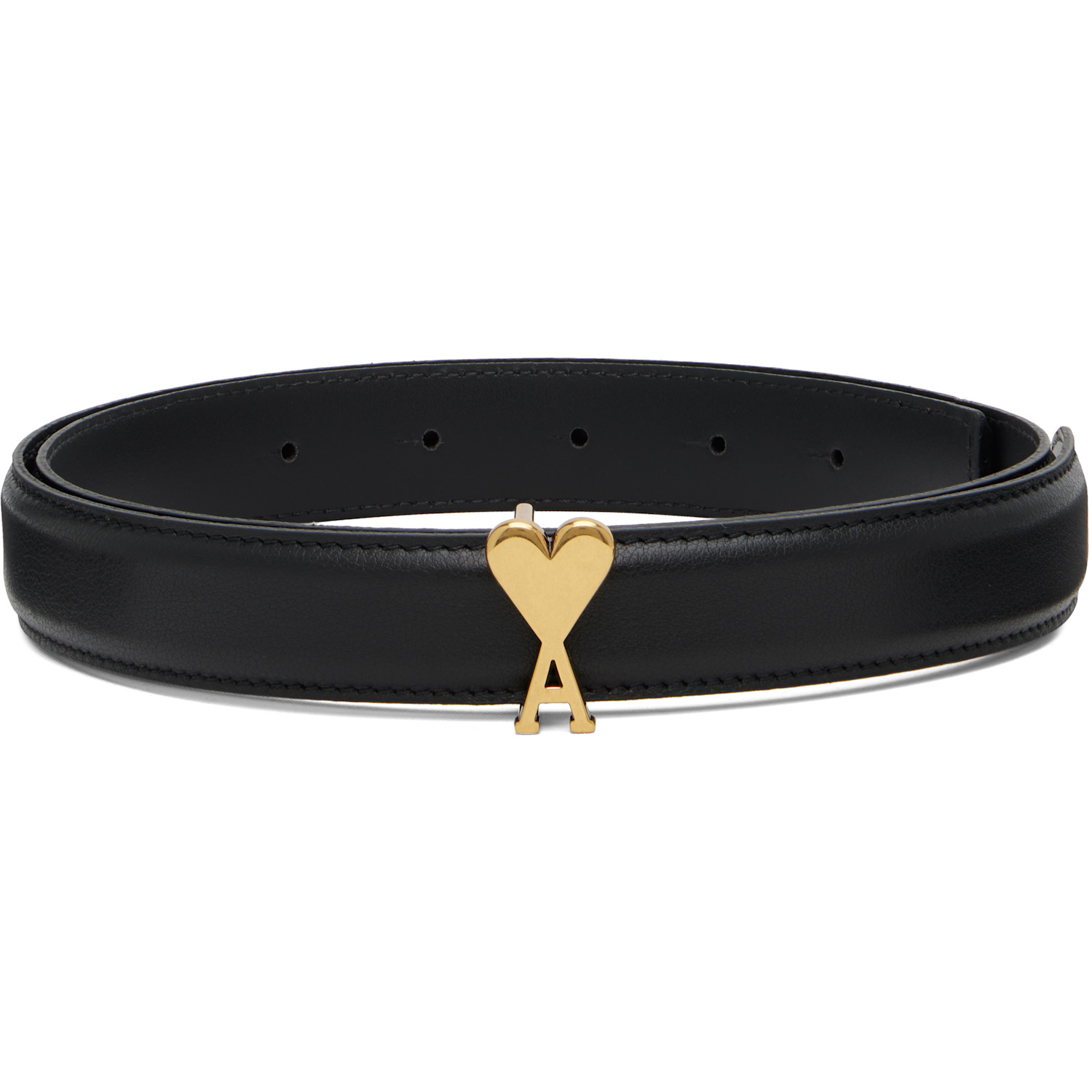 AMI Paris Black Ami de Coeur 25mm Belt