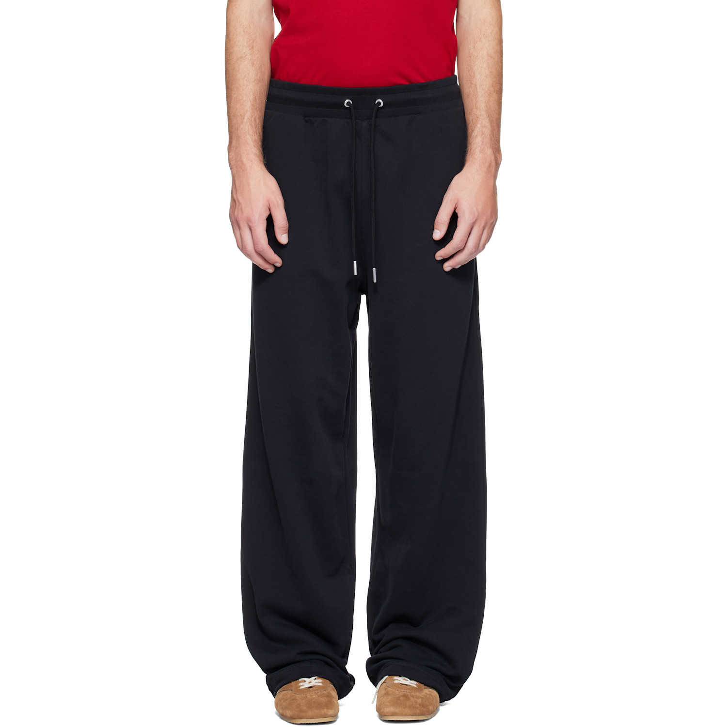 AMI Paris Black Cotton Ami de Coeur Track Pants