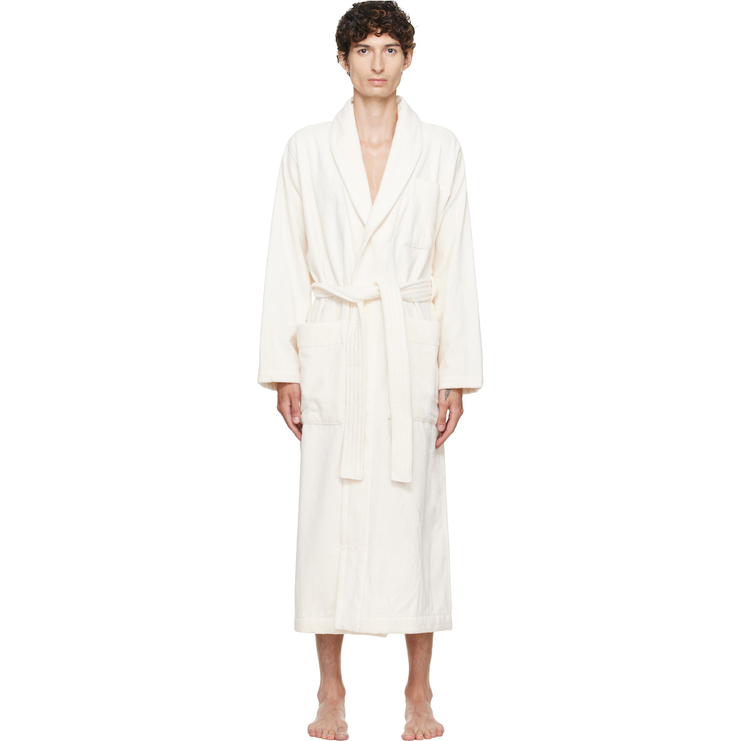 Tekla Off-White Terry Classic Bathrobe