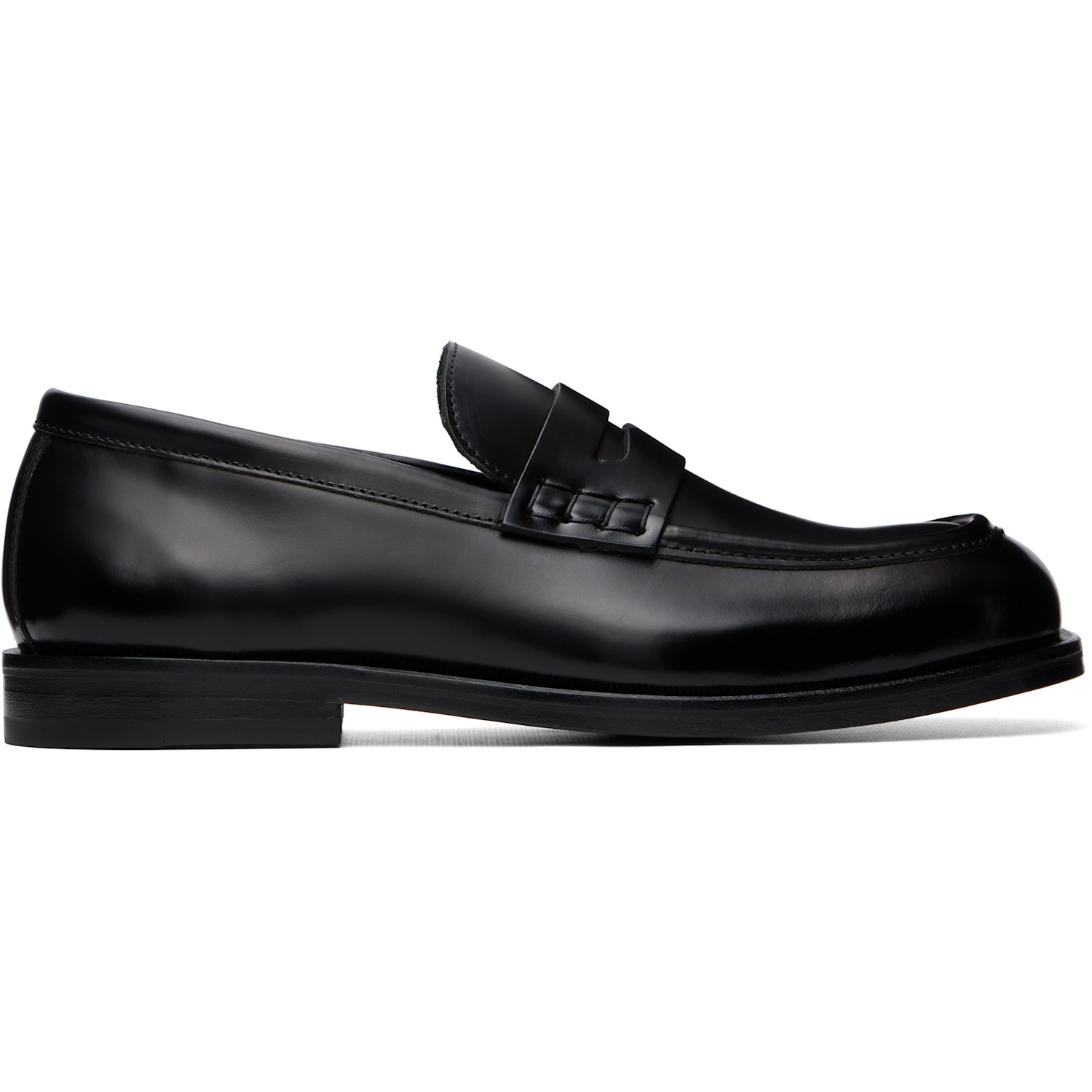 AMI Paris Black Cow Leather Loafers