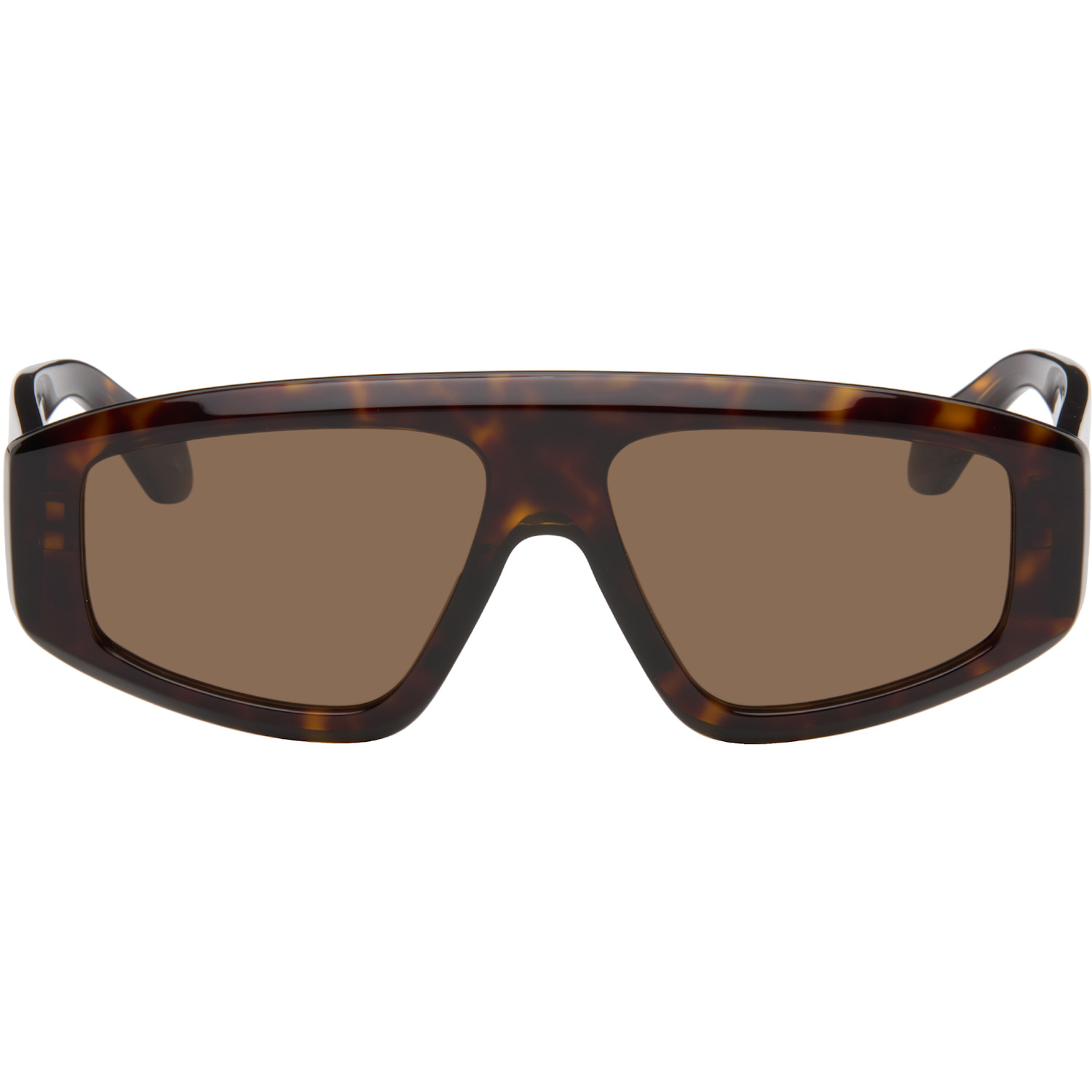 ALAÏA Brown Aviator Mask Sunglasses
