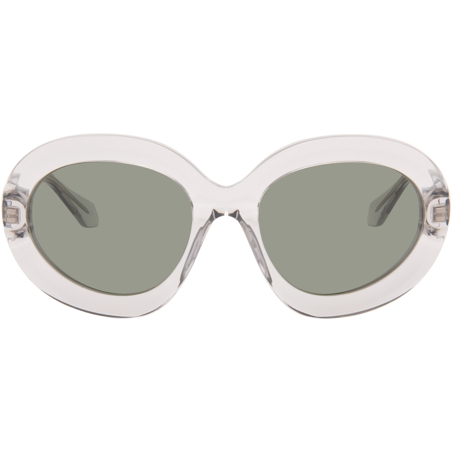 ALAÏA Grey Round Wraparound Sunglasses