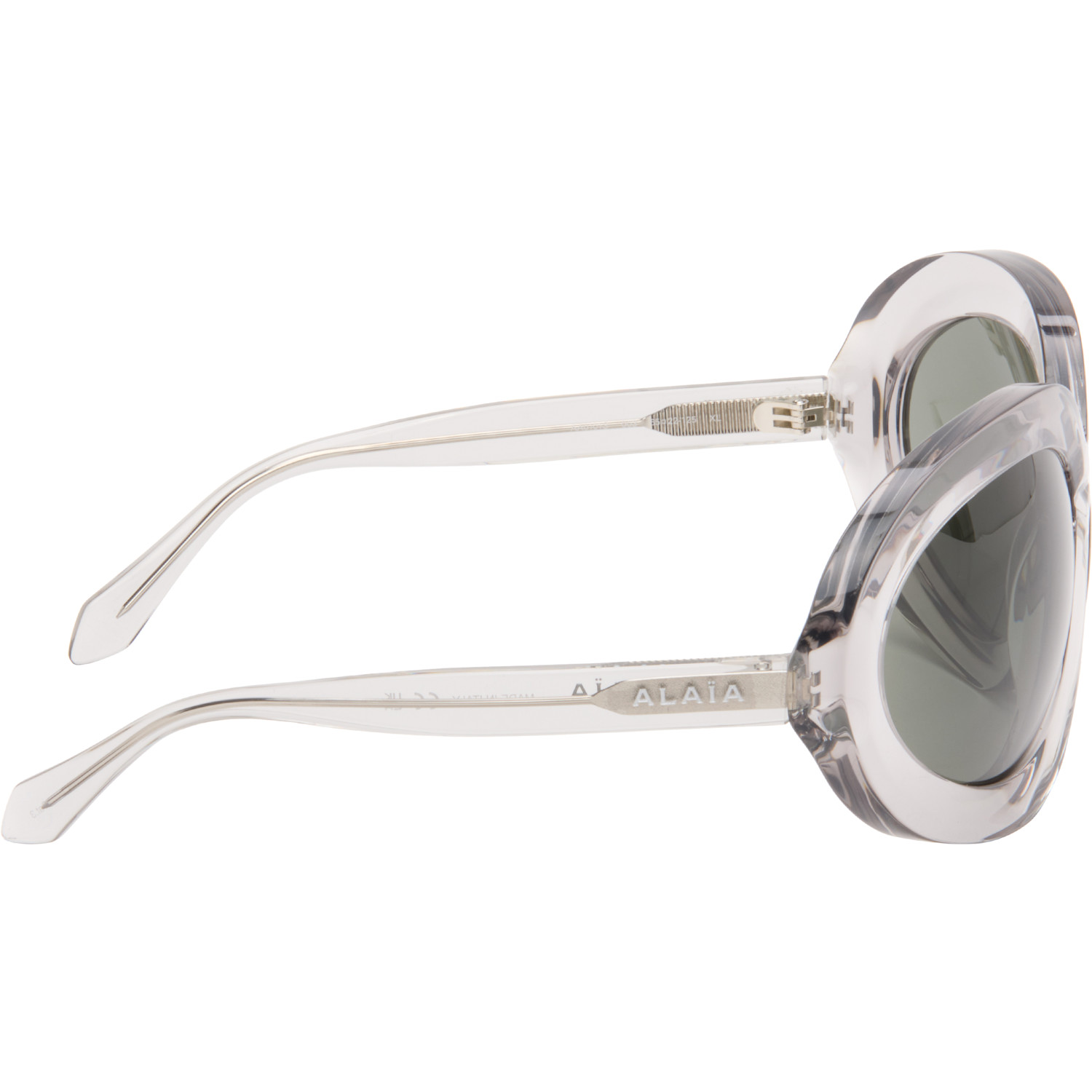  Alaïa Grey Round Wraparound Sunglasses 