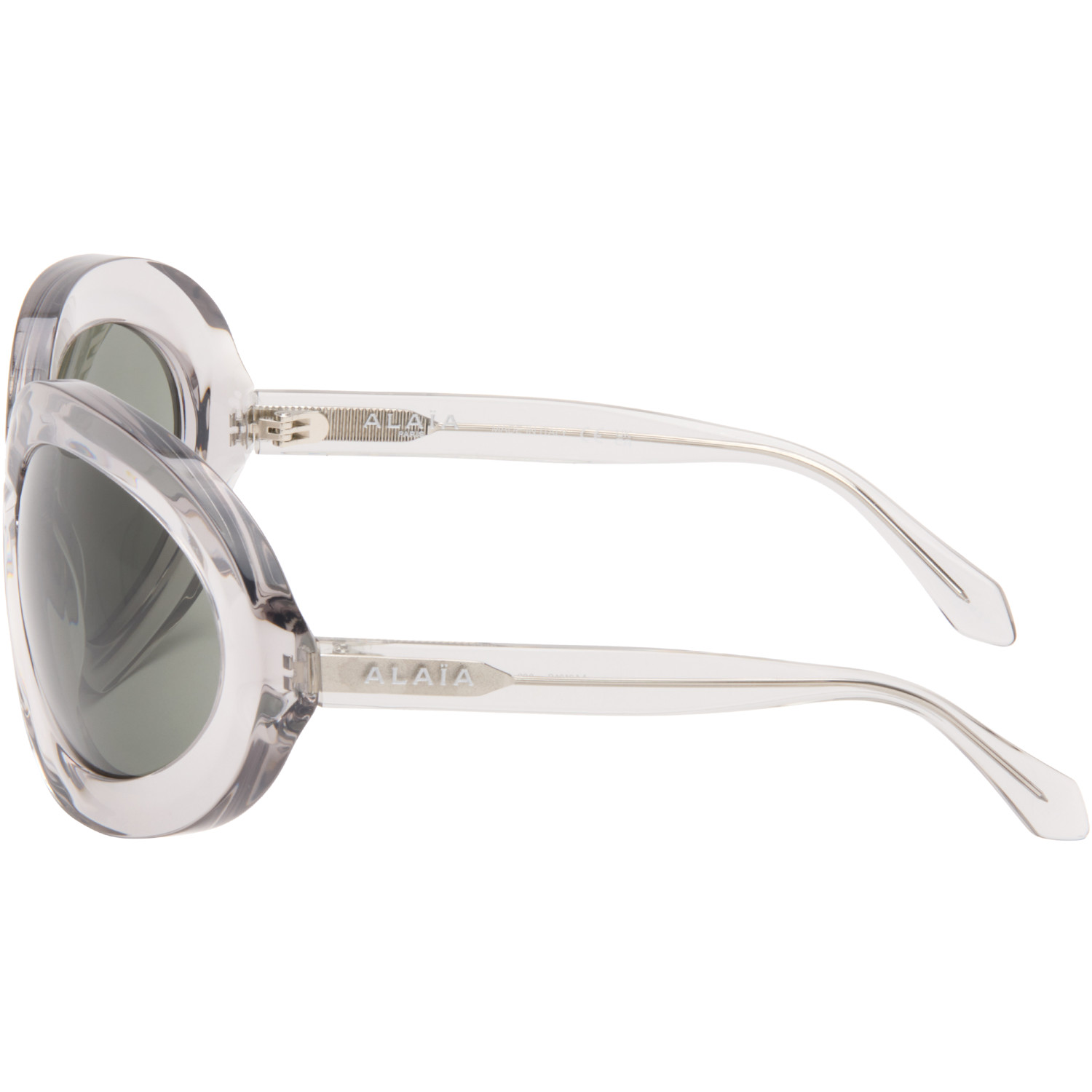  Alaïa Grey Round Wraparound Sunglasses 