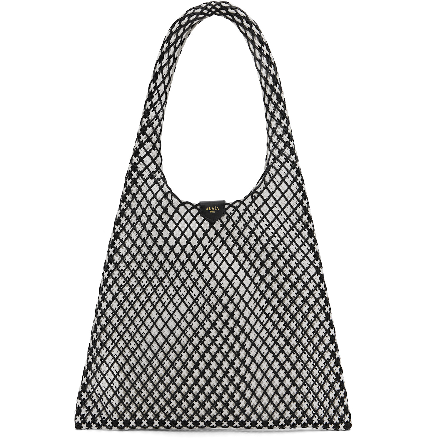 ALAÏA Black & White One Piece Leather Net Tote