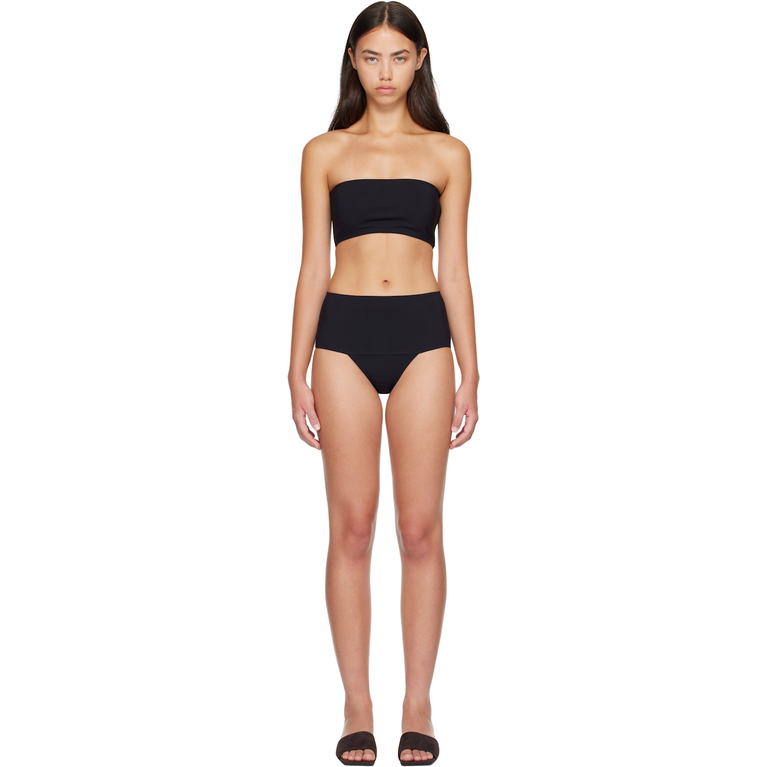 Alaïa Black Bandeau Bikini In 999 Noir